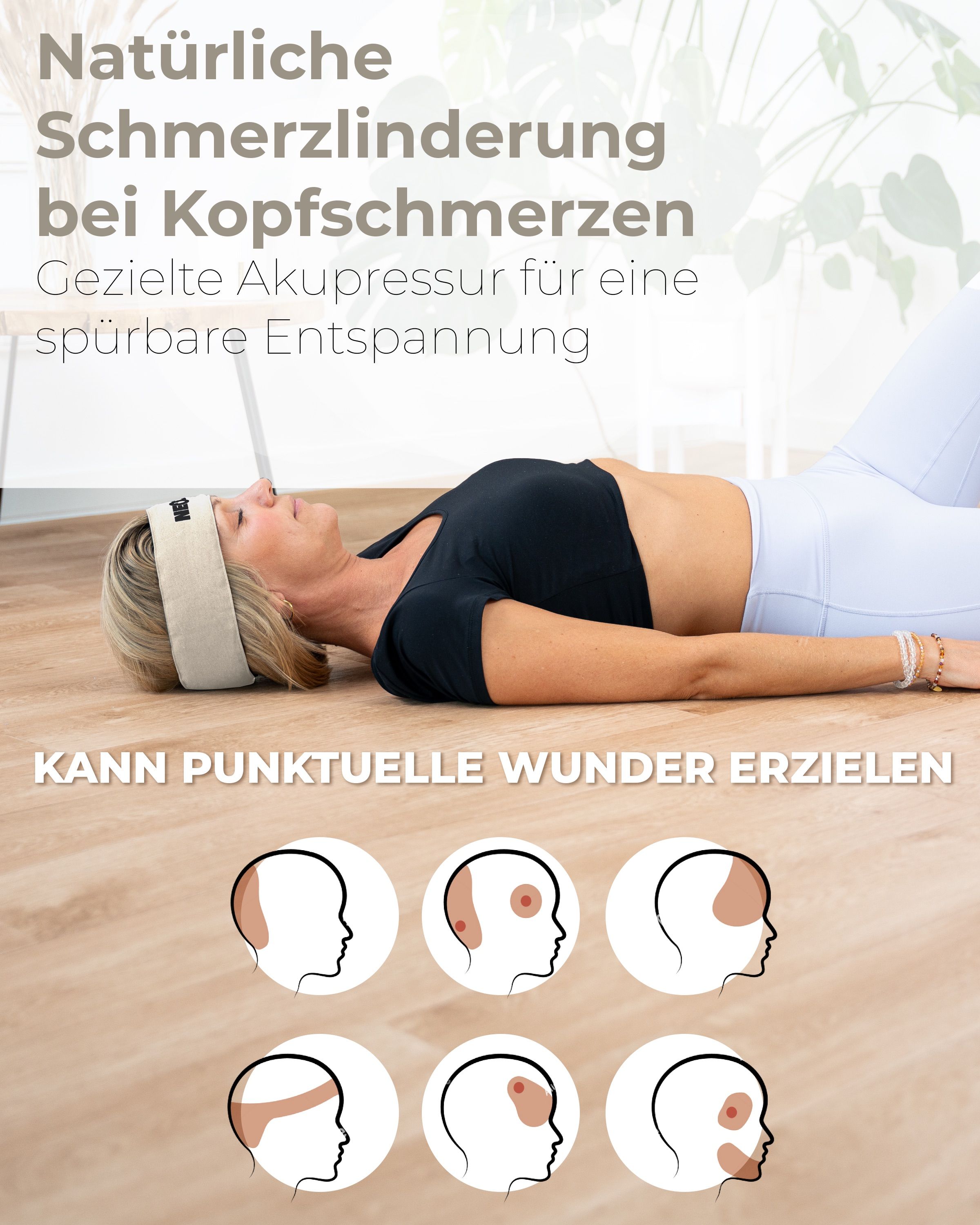 NEOLYMP Akupressur Stirnband Beige
