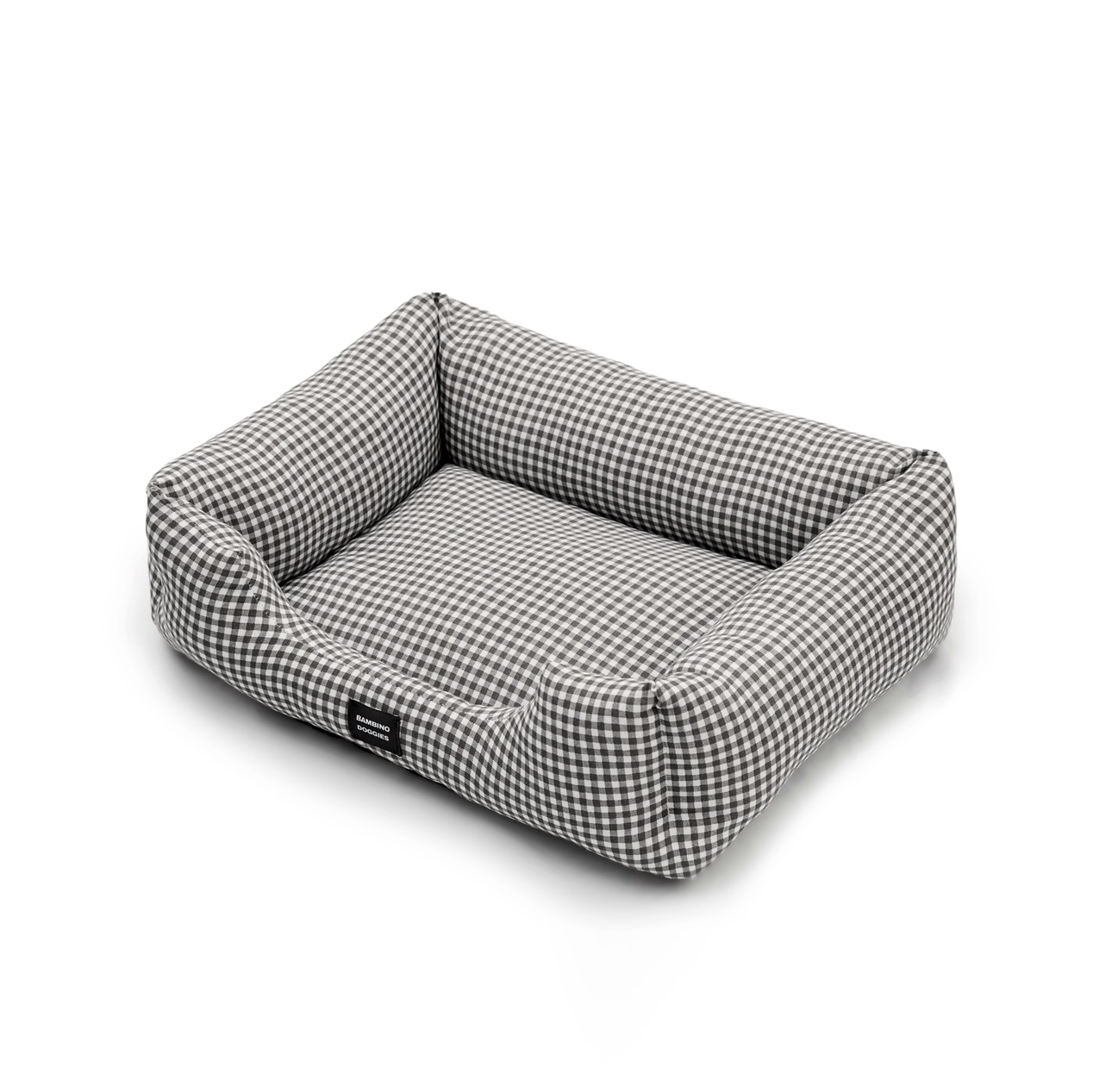 Cama preta Vichy para cães