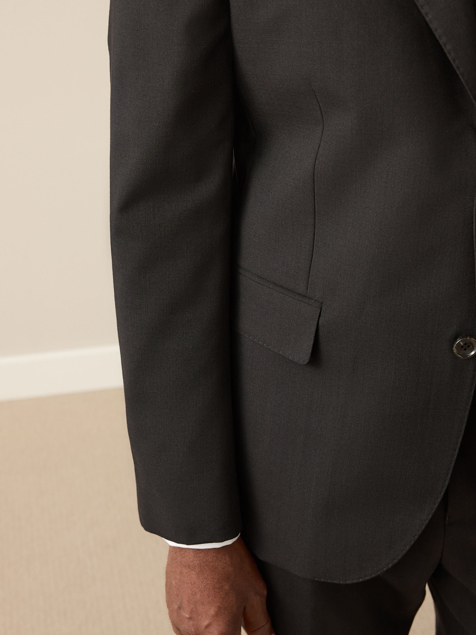 Zwart - Slim Fit - Slim Fit Signature Nova Fides 100% Italian Wool Suit Jacket