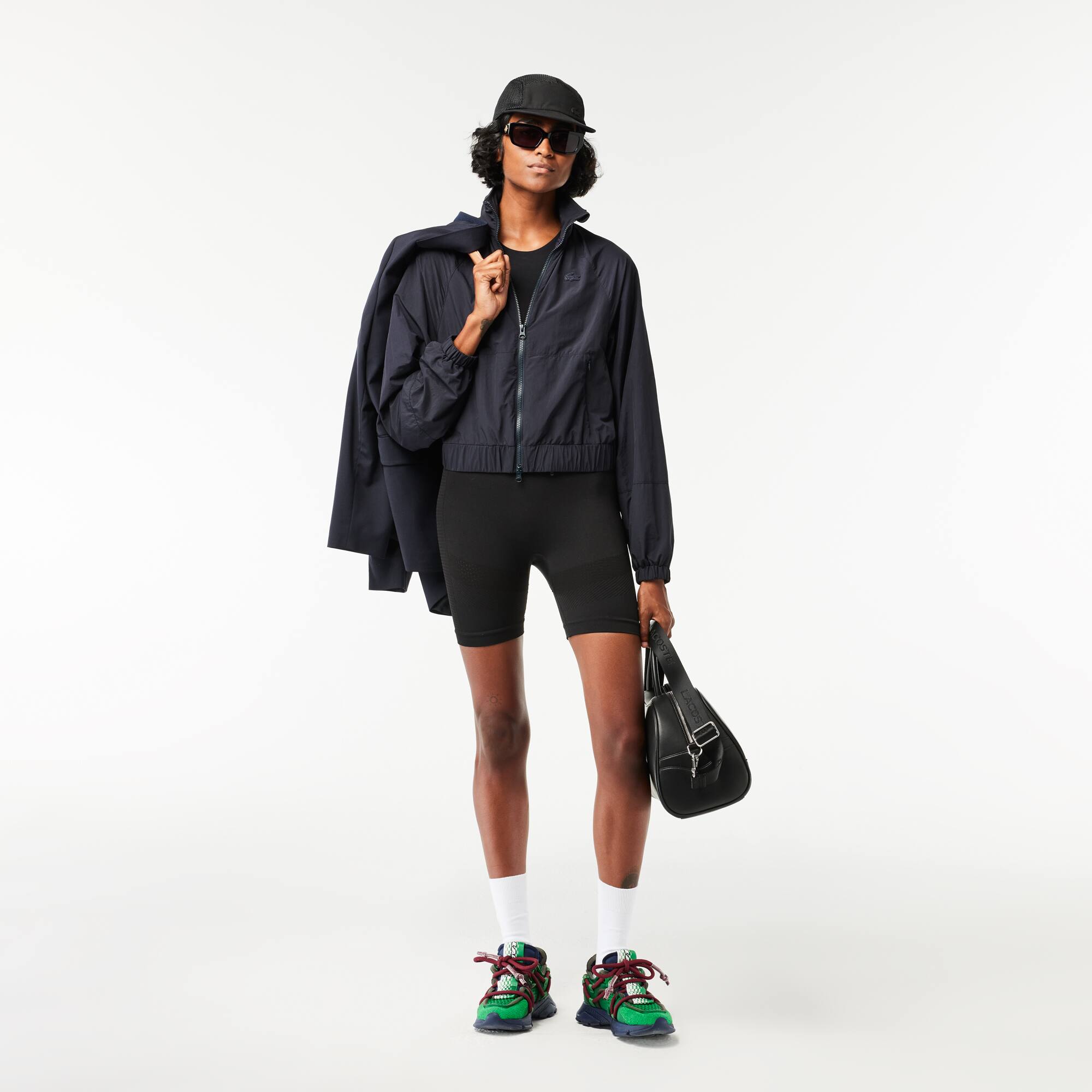 Kurze Nylon-Trainingsjacke mit Kapuze Jacken & Mäntel - Blau - Lacoste - Damen