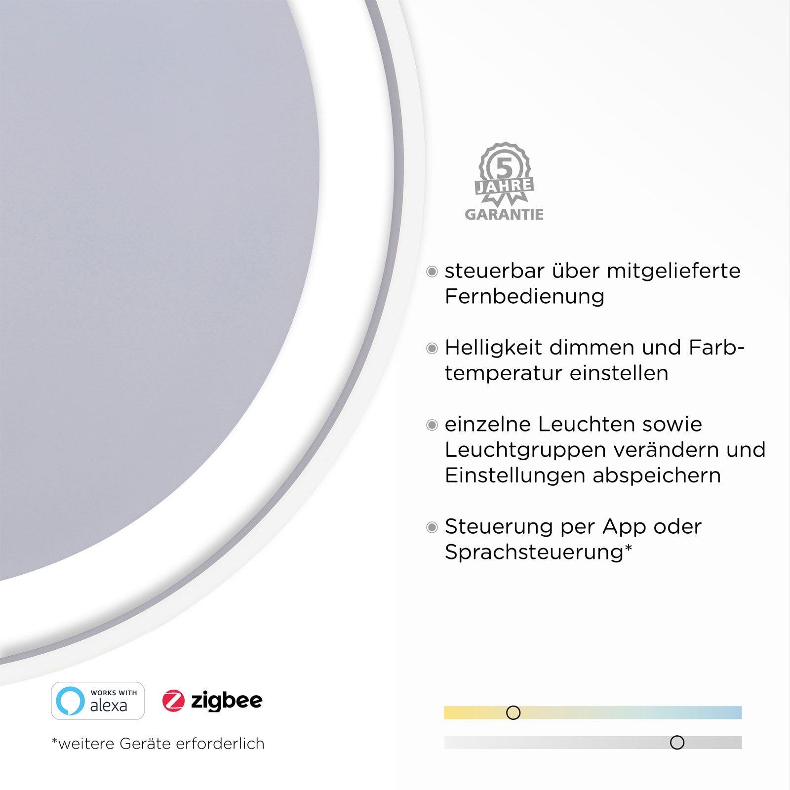 Paul Neuhaus LED Deckenlampe Q-VITO 59 cm stahlfarbig