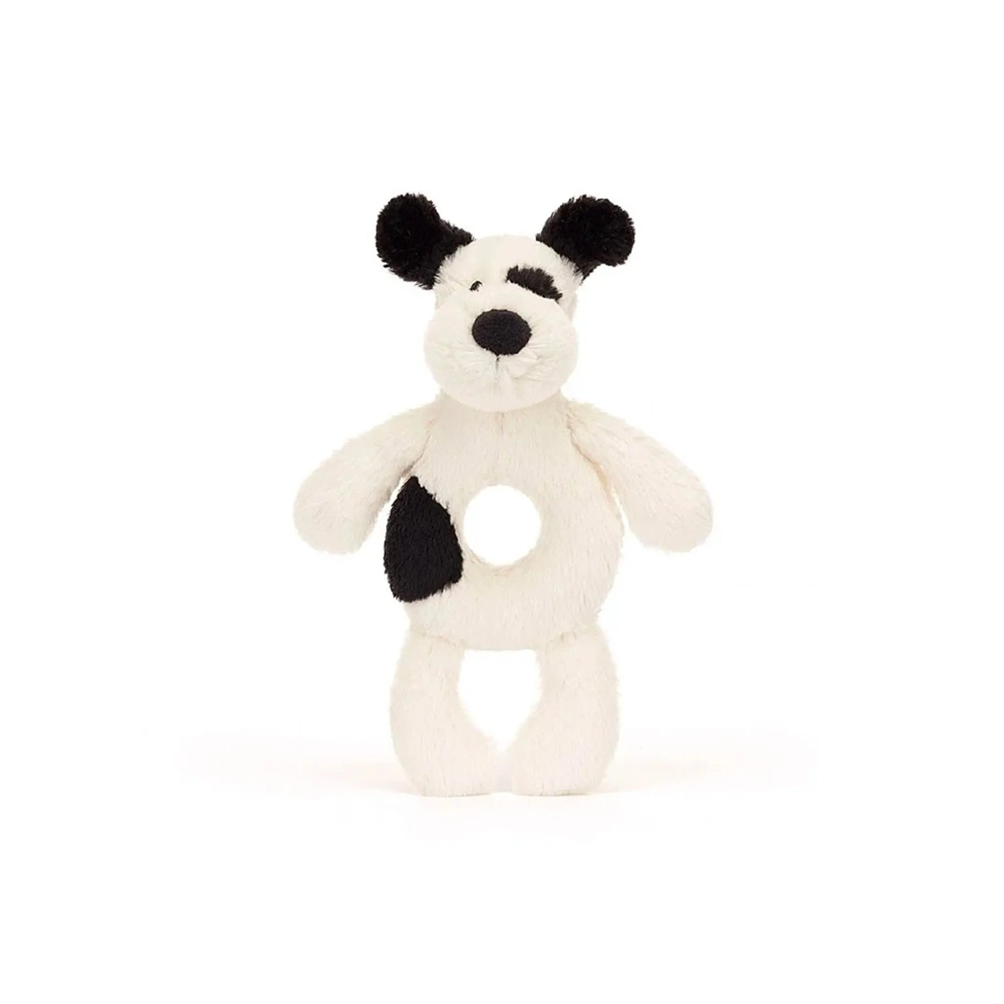 Jellycat Peluche Hochet Chiot Noir & Crème