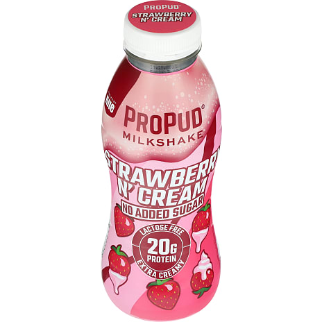 Proteinmilkshake m. jordbærsmag u. tilsat sukker laktosefri