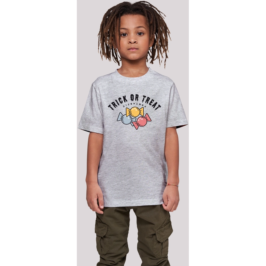 F4NT4STIC T-Shirt Trick Or Treat Halloween heather grey