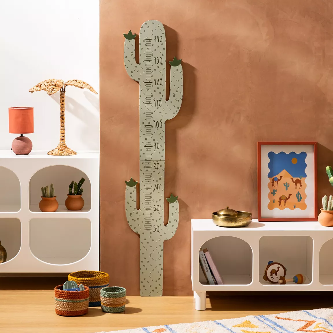 Toise murale bois enfant (H 140 cm) Cactus Vert