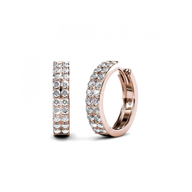 Boucles d'oreilles Glamour - Or Rosé et Cristal