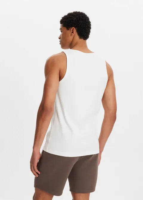 Singlet met rib off-white (WIT.O)