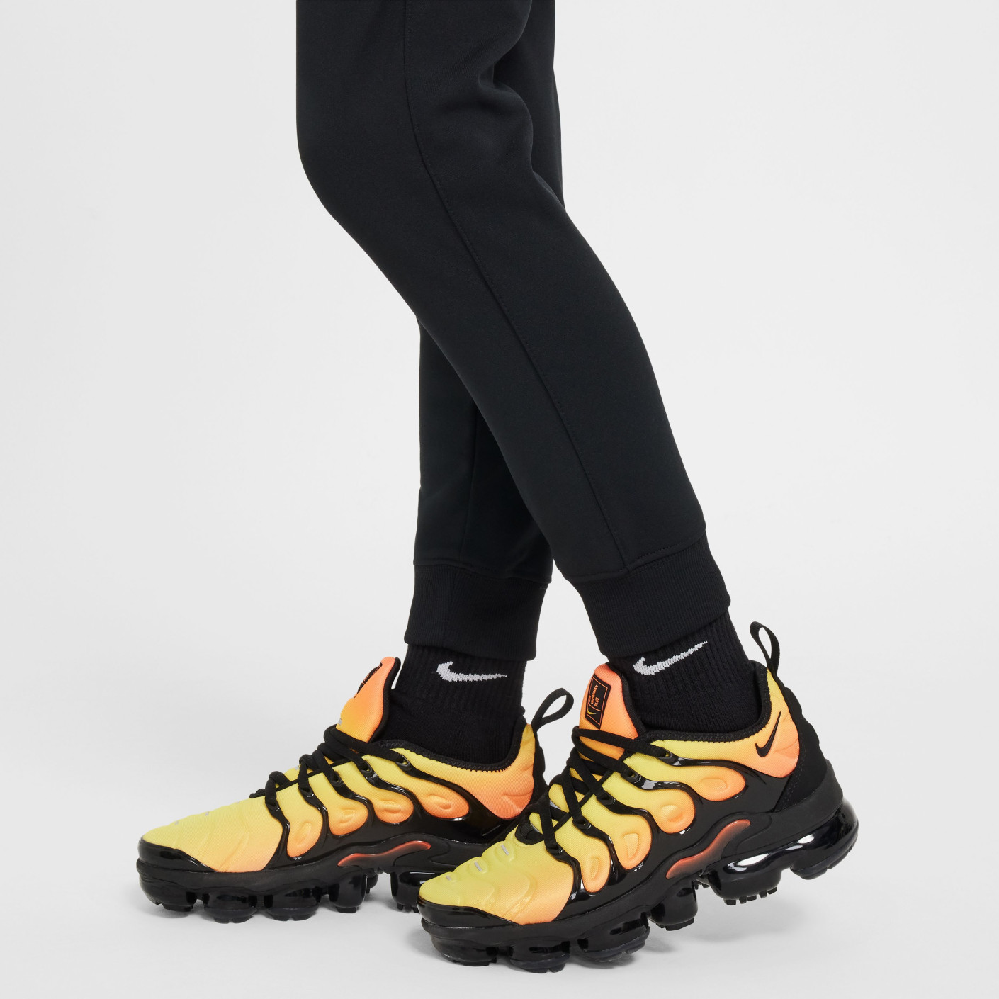 Nike Sportswear Big Logo Crew Trainingspak Kids Zwart Wit Donkergrijs