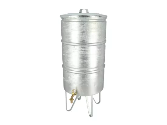 Réservoir d'eau de pluie en zinc - Argenté - L 44,5 x P 57,2 x H 108 cm