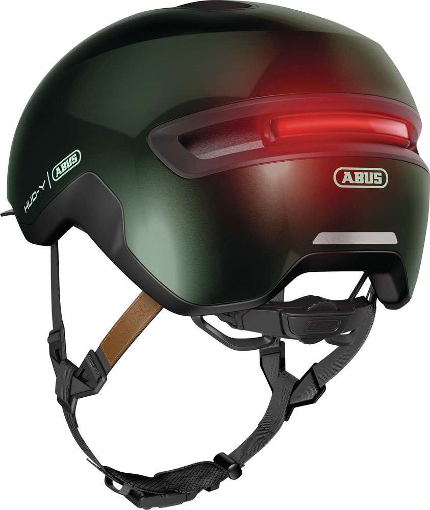 ABUS HUD-Y cykelhjelm LED Moss Green