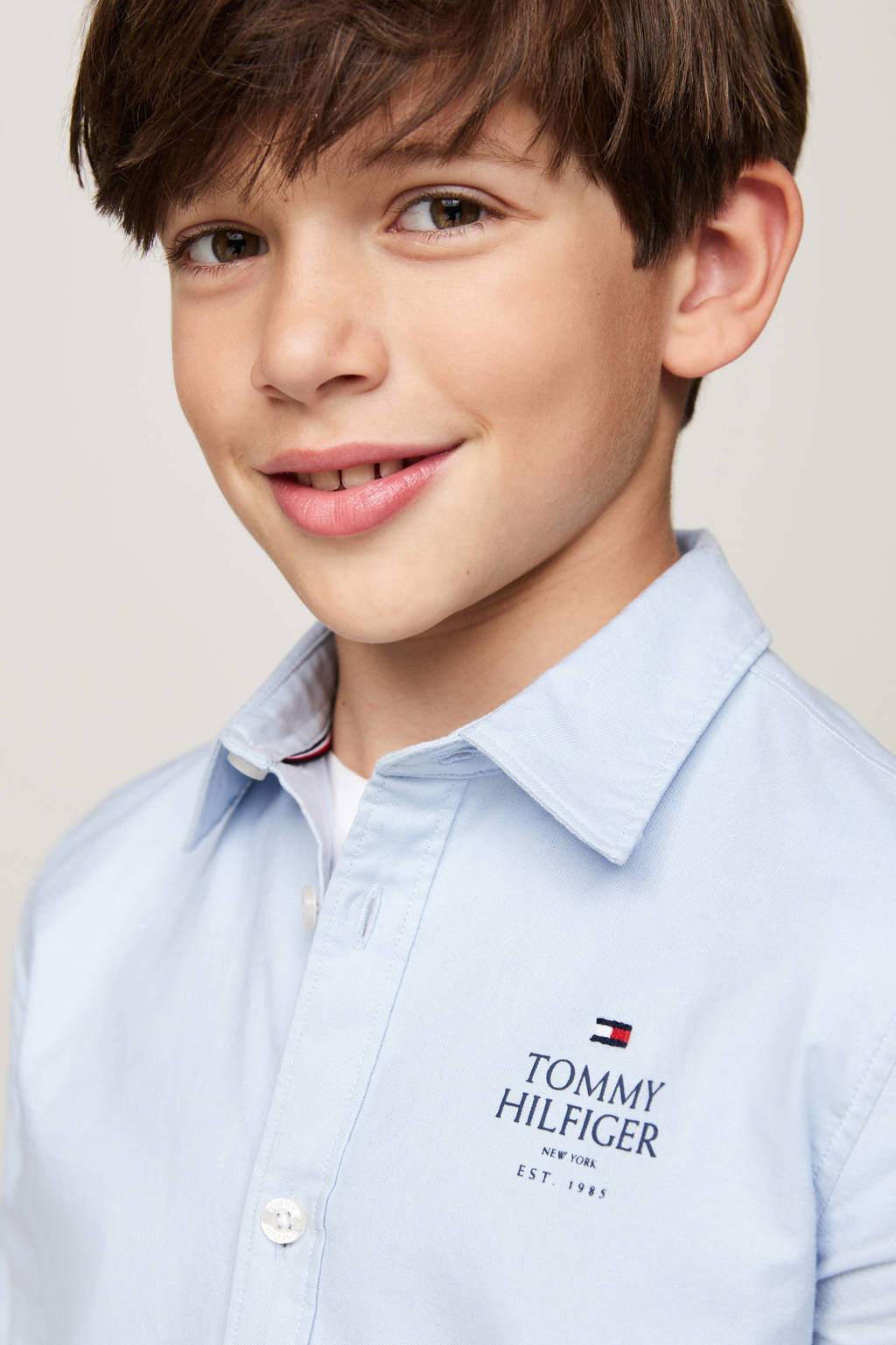 Tommy Hilfiger overhemd met logo lichtblauw