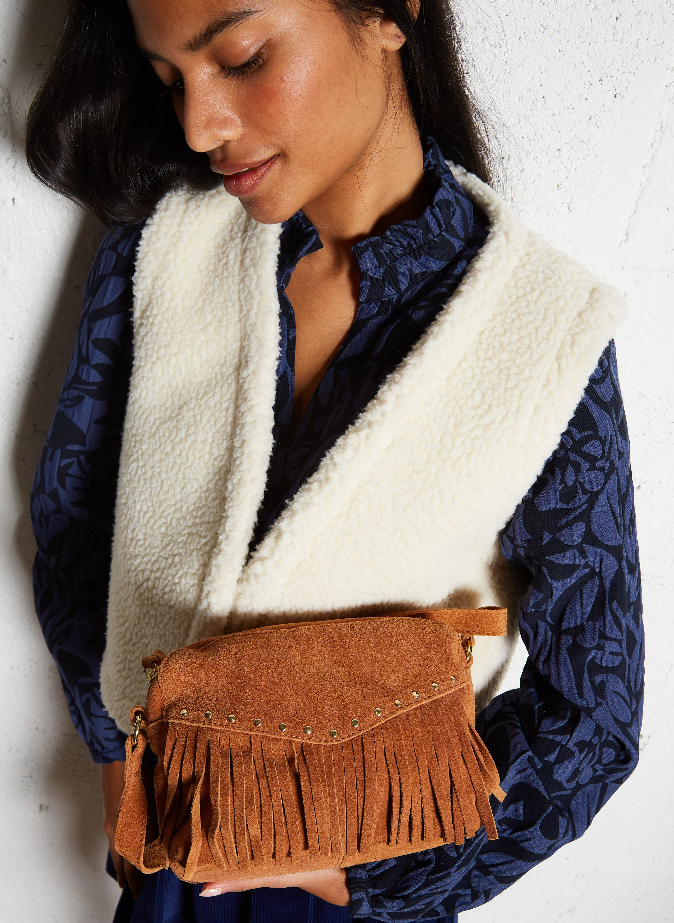 NILLA - Sac bandoulière en cuir | Doré