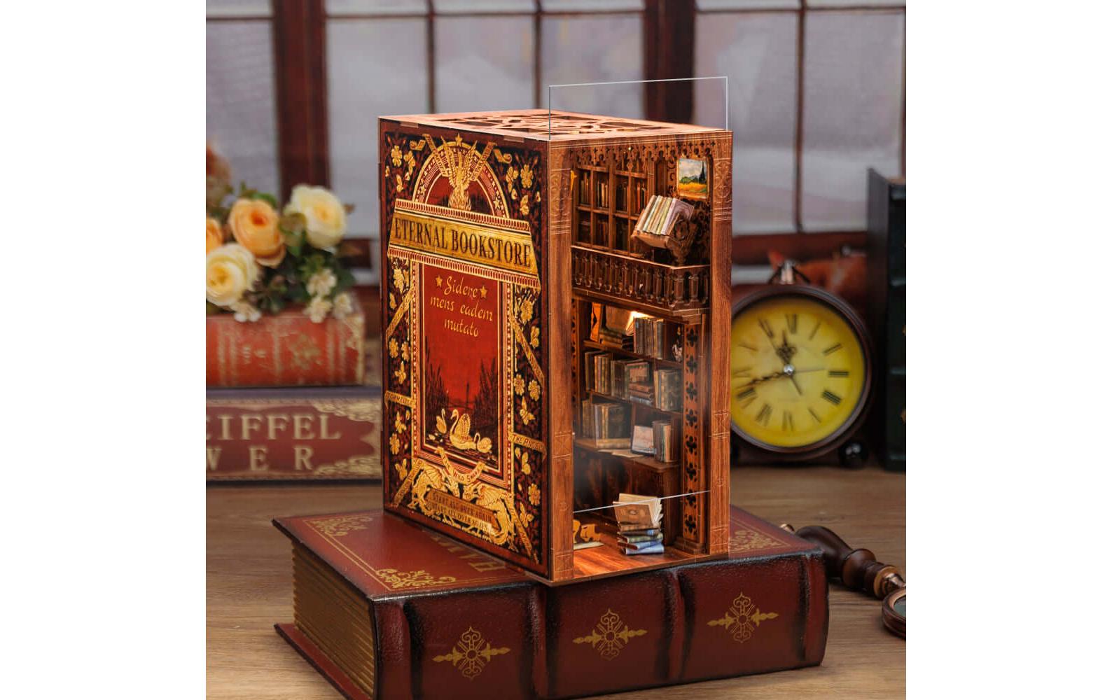 Bausatz Eternal Bookstore3D-Modell aus lasergeschnittenen Holzteilen