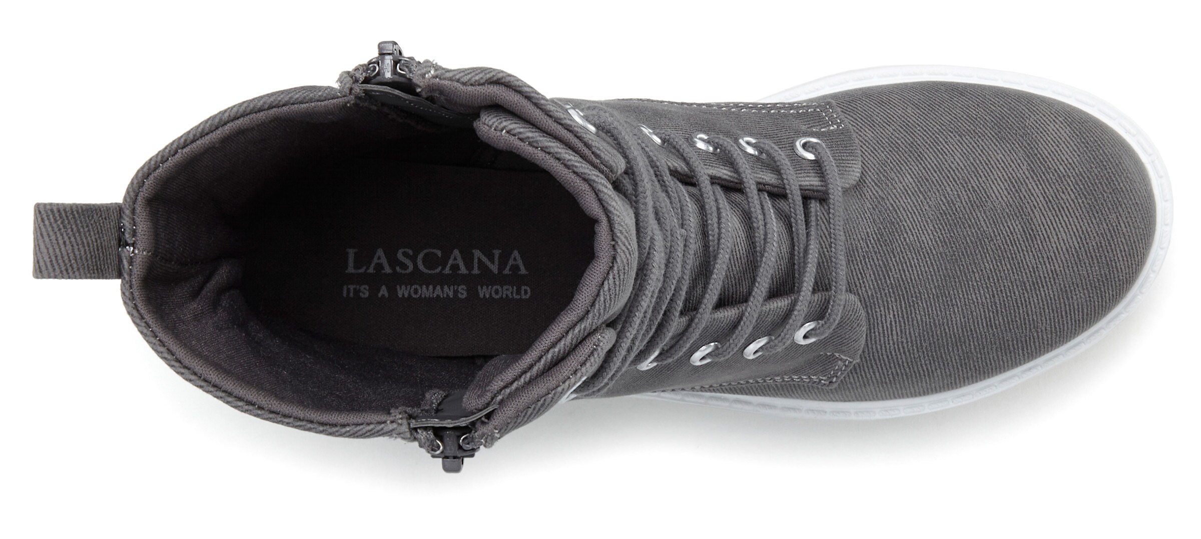 LASCANA Schnürstiefelette in grau