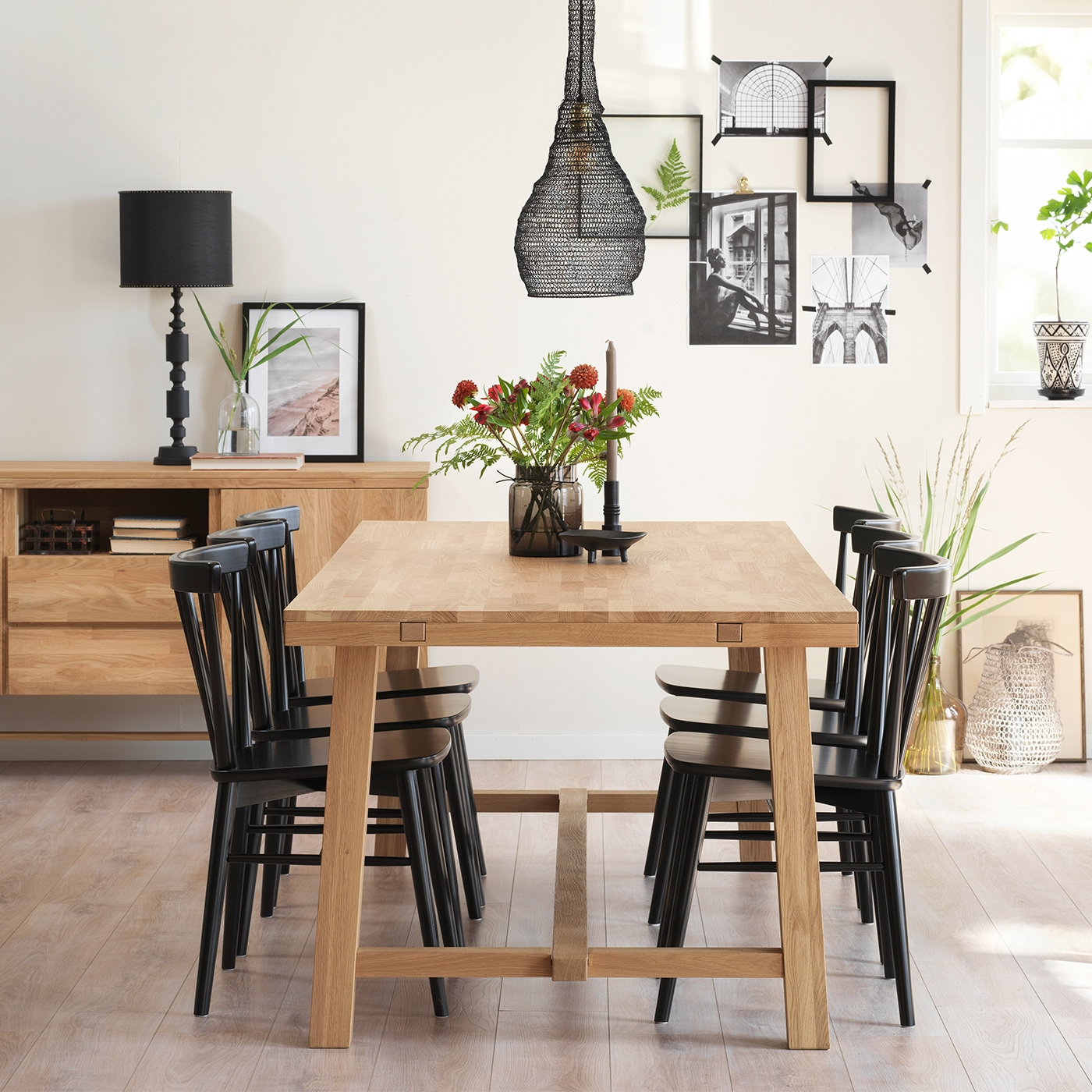Eettafel Brooklyn Donkerbruin verlengbaar 220 x 95 cm