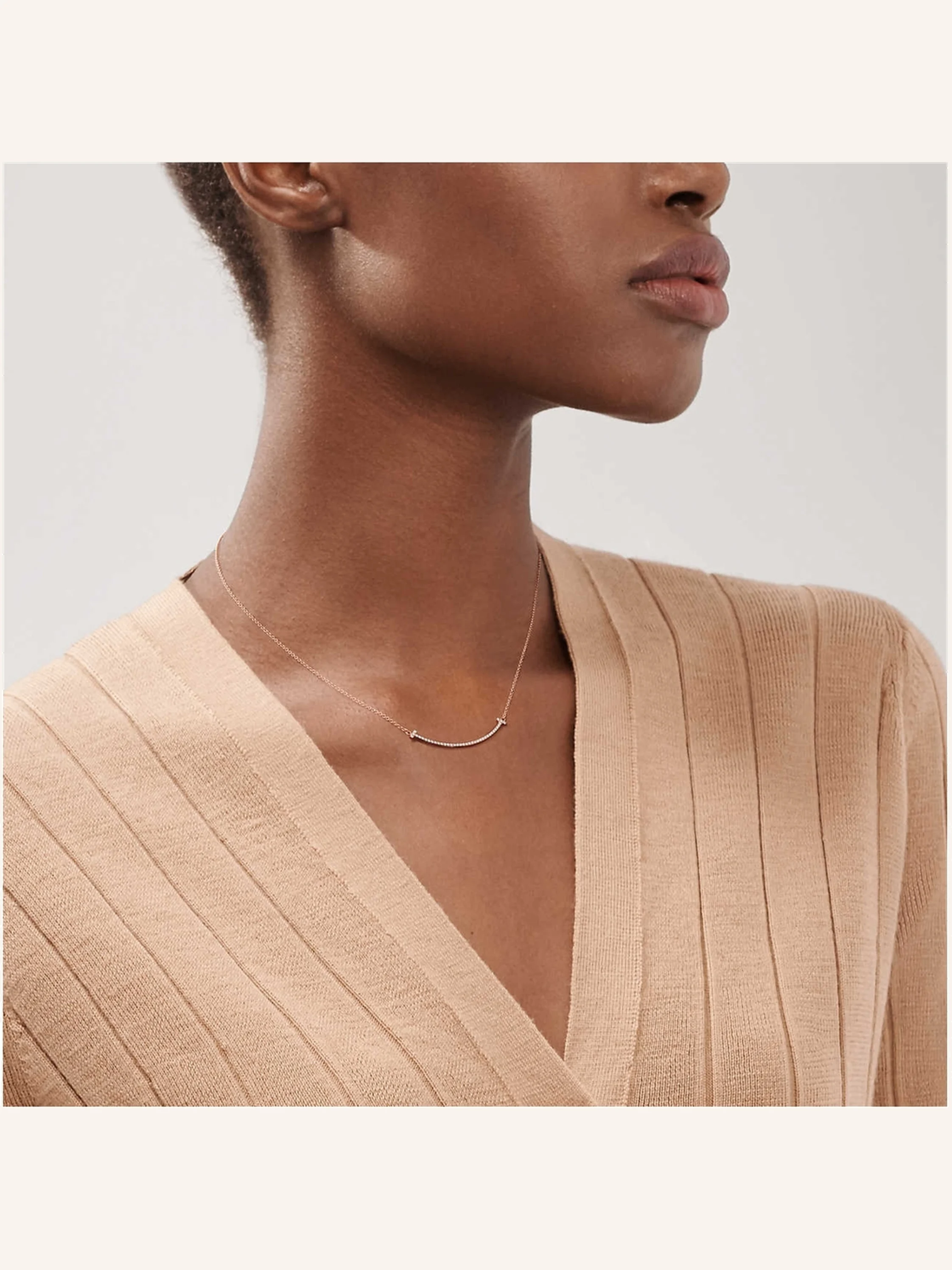 TIFFANY & Co. Tiffany T Smile HALSKETTE aus 18 Karat Roségold mit Diamanten