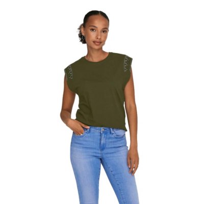 Tee-shirt à manches courtes femme Onltana Stud ONLY