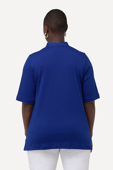 T-Shirt, Pima Cotton, A-Linie, Kelchkragen, Halbarm