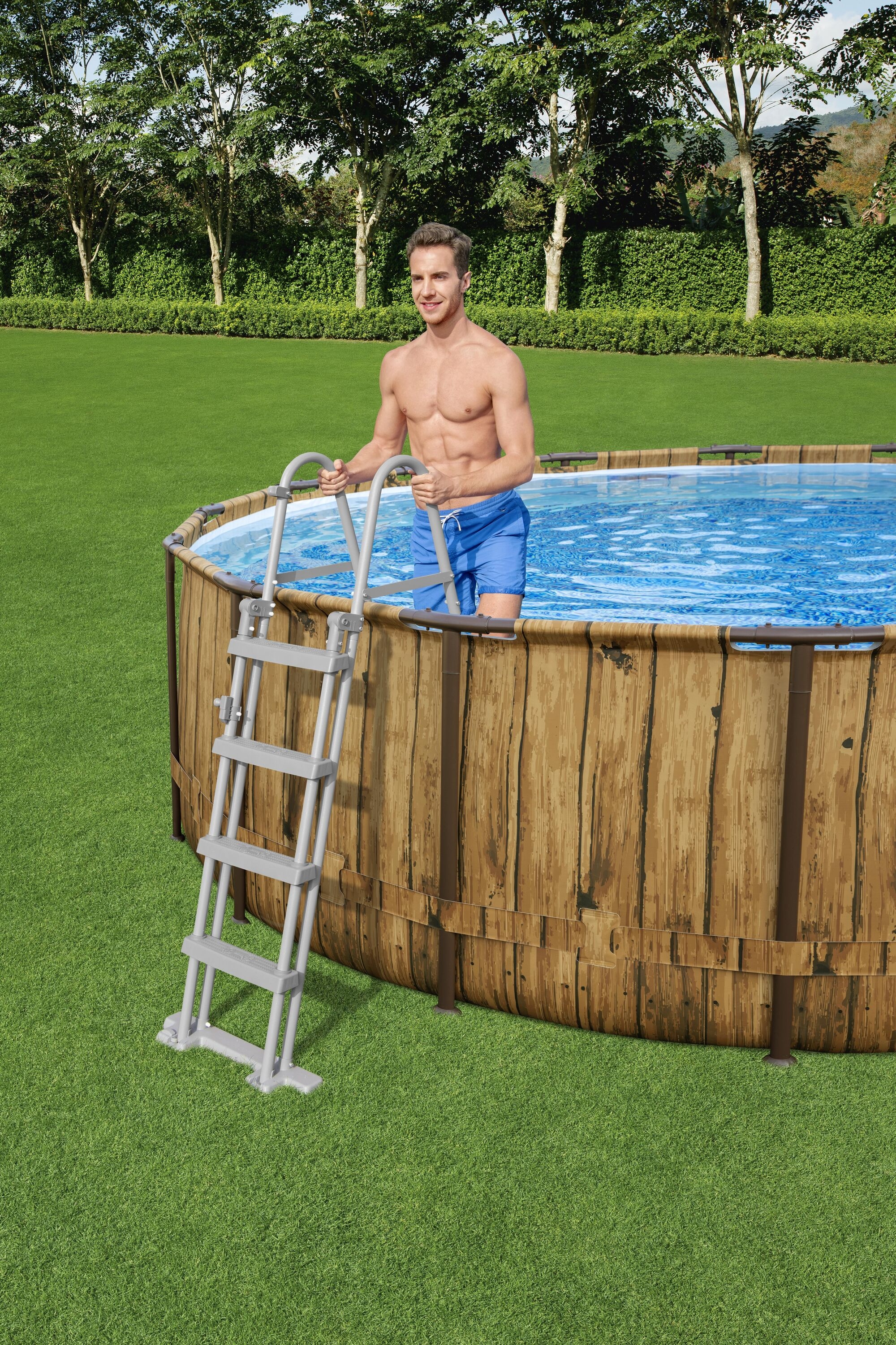 Bestway Pool Komplett-Set Holz-Optik 549 x 122 cm