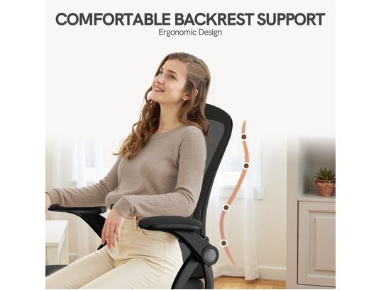 RATTANTREE - Fauteuil de bureau Chaise de bureau réglable en hauteur noire