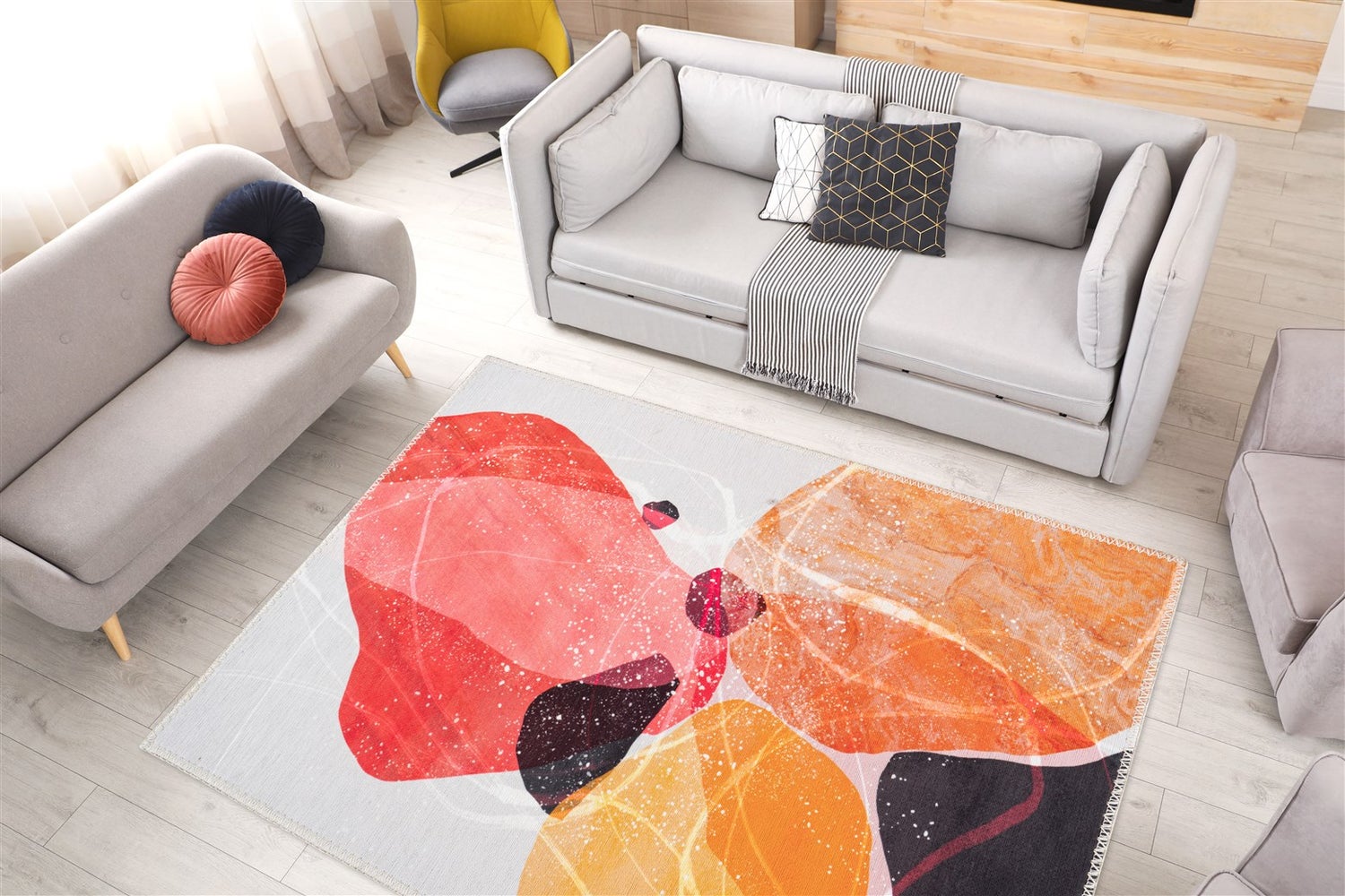 Platpolig vloerkleed Pinnaclea Multi Modern 80 x 150 cm