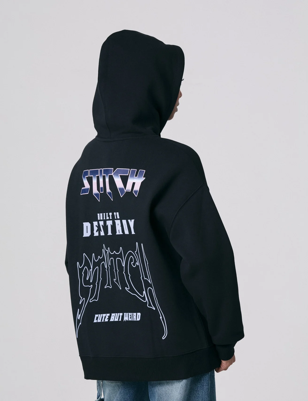 Sweat à capuche Stitch x Jennyfer noir