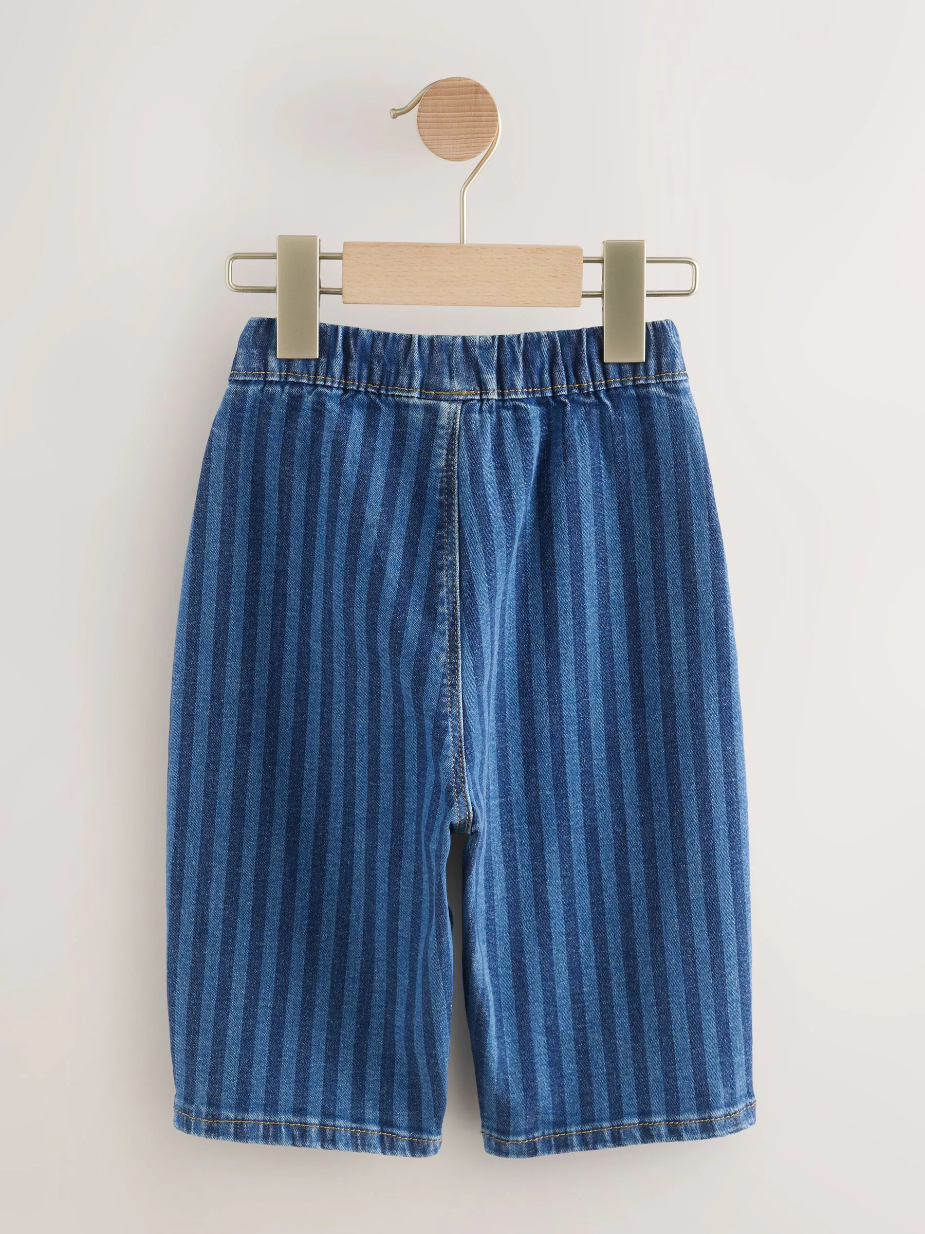 Donkerblauw gestreept - Gap Wijde jeans met elastische taille (3mnd -7jr)
