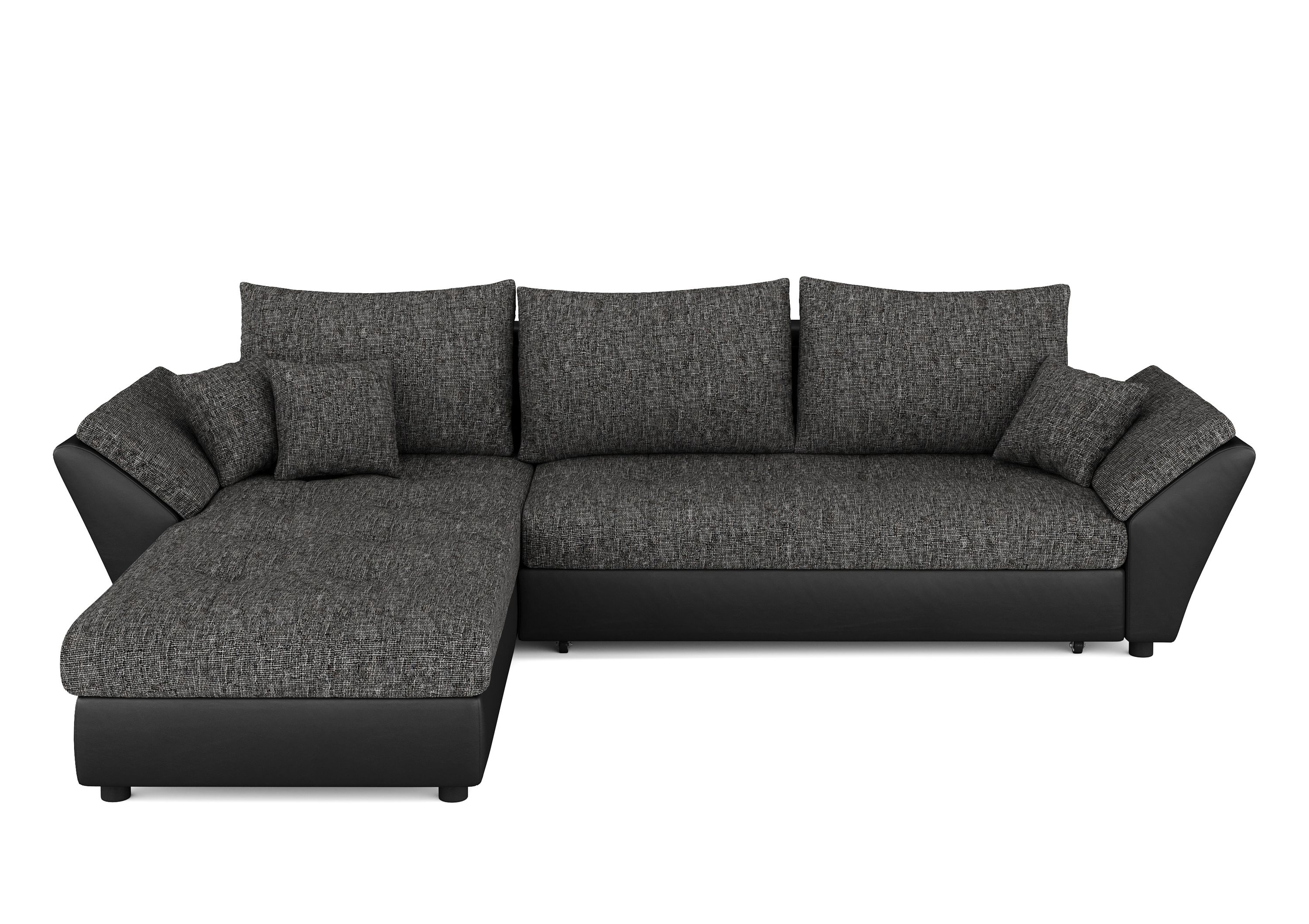Ecksofa mit Schlaffunktion CAESAR links/rechts schwarz