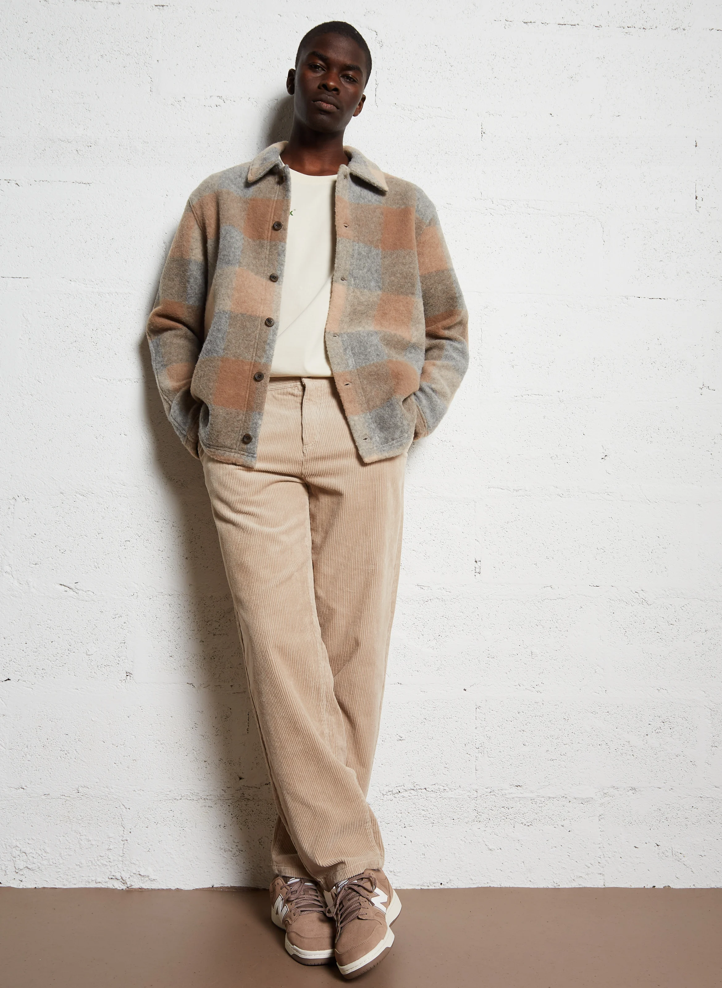 JERMAINE - Surchemise ample à carreaux | Beige
