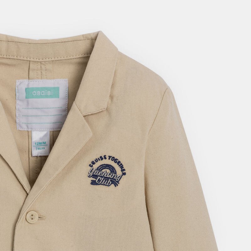 Veste chic coton et lin beige bébé garçon Beige