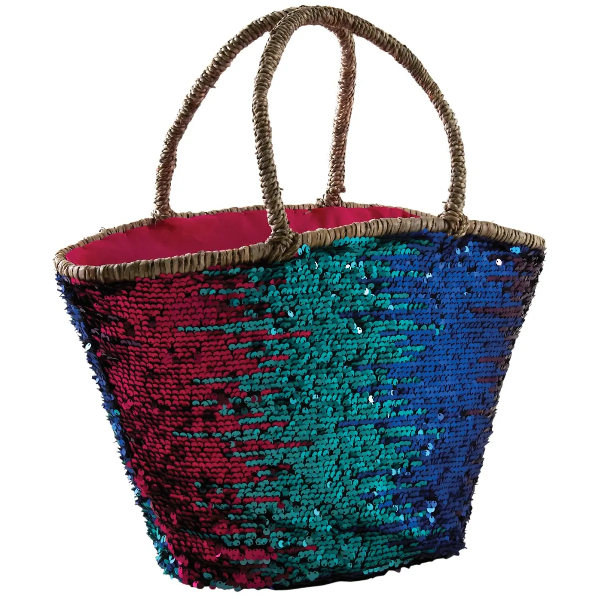 Aubry Gaspard Cabas à paillettes jonc