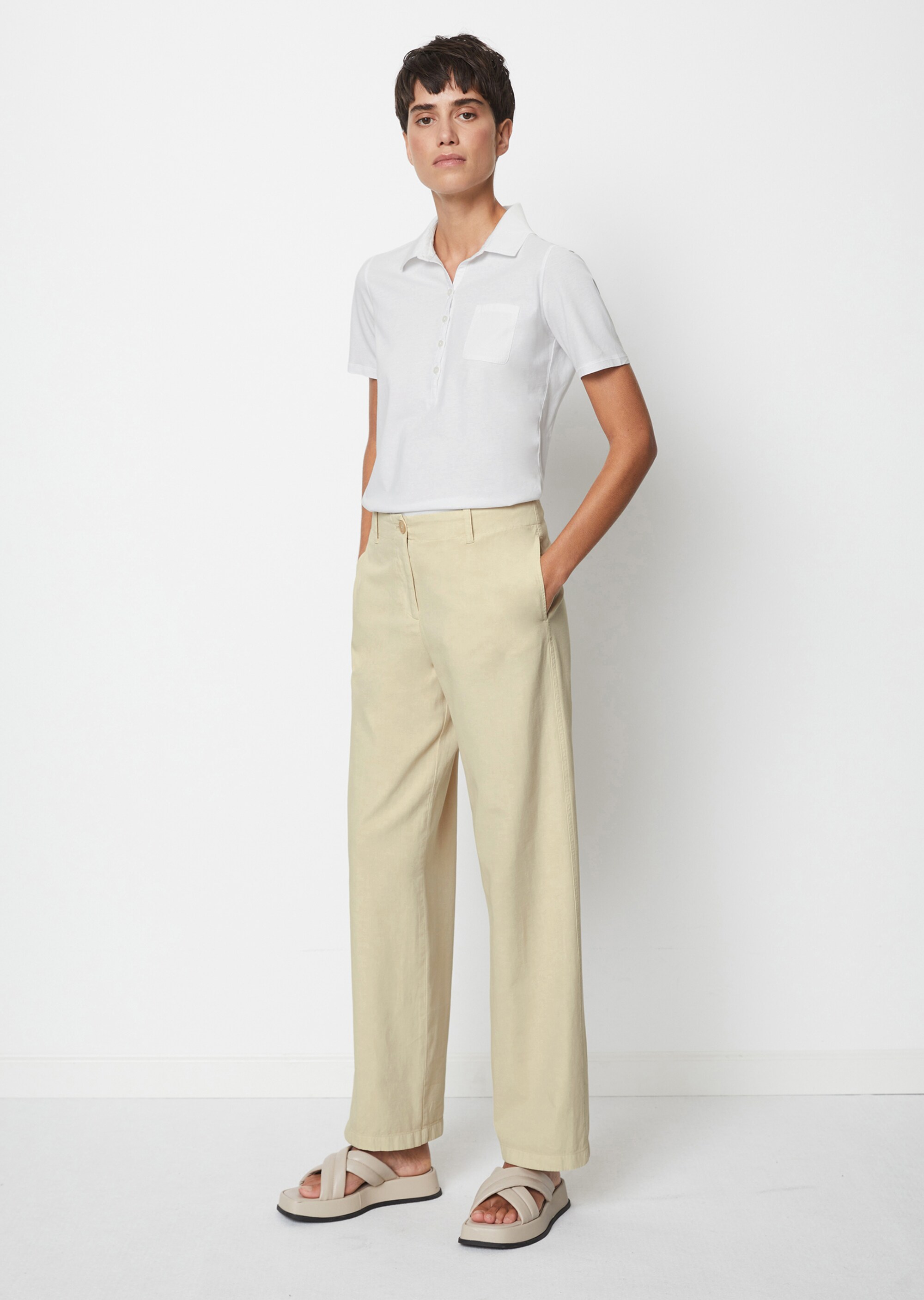Kurzarm Poloshirt regularmit Material-Mix-Details
