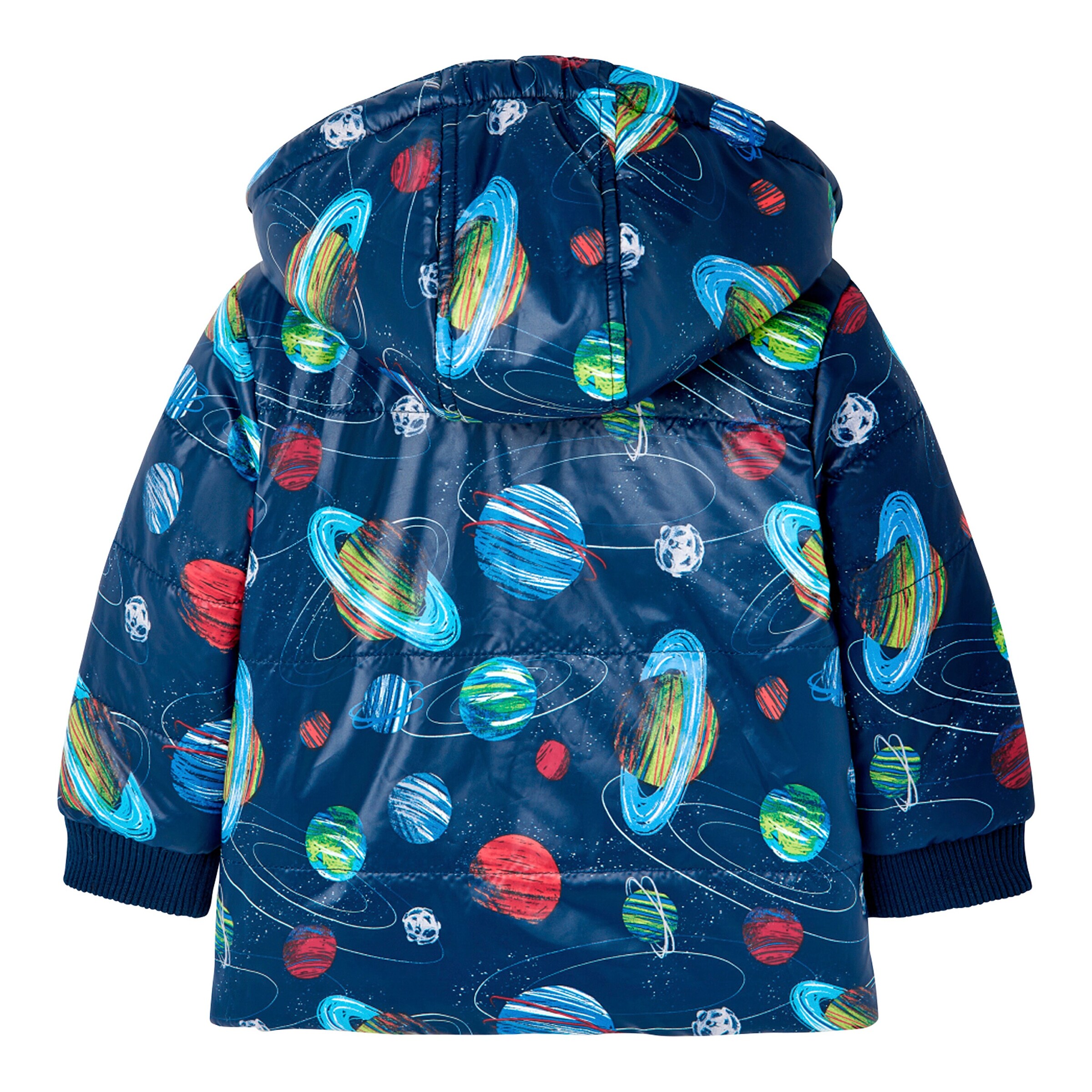 BOBOLI Wende-Winterjacke Planeten neongrün/marine