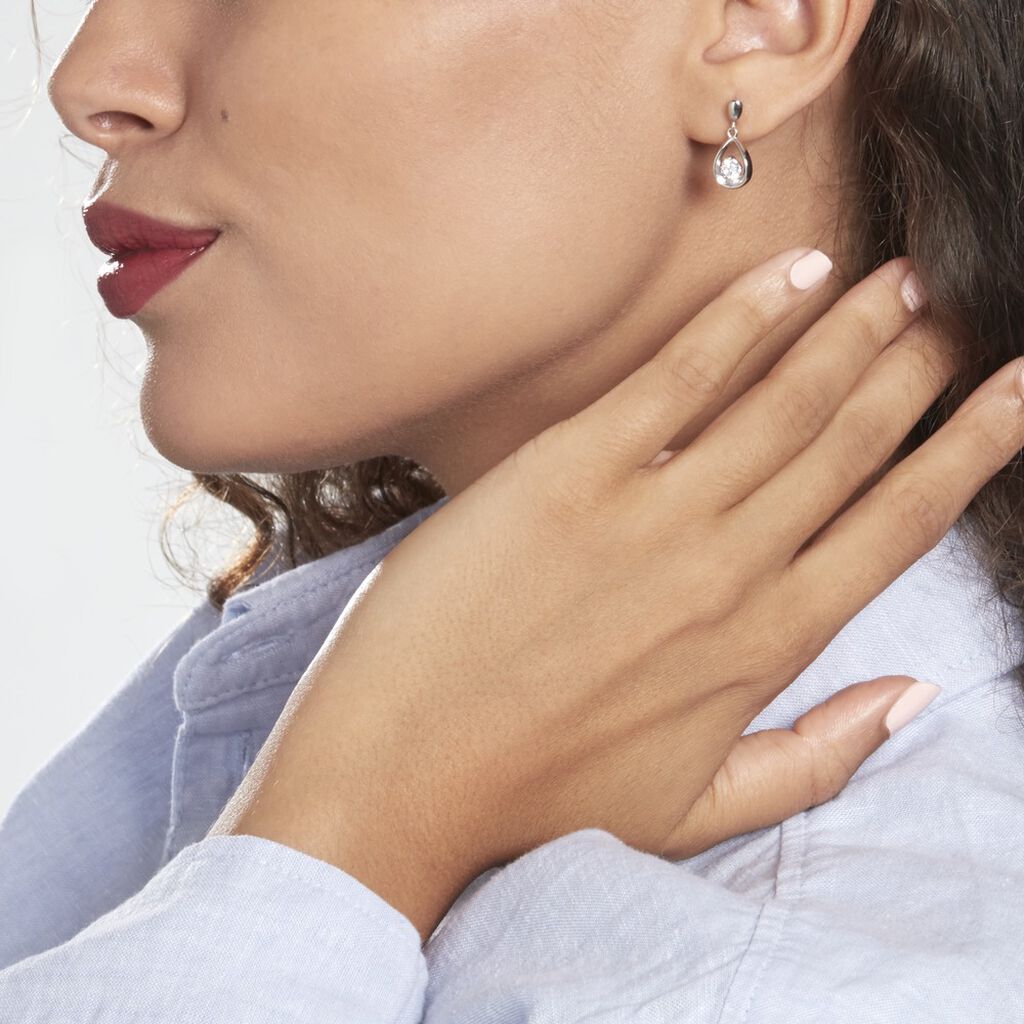 Boucles D'oreilles Pendantes Dyklan Argent Oxyde
