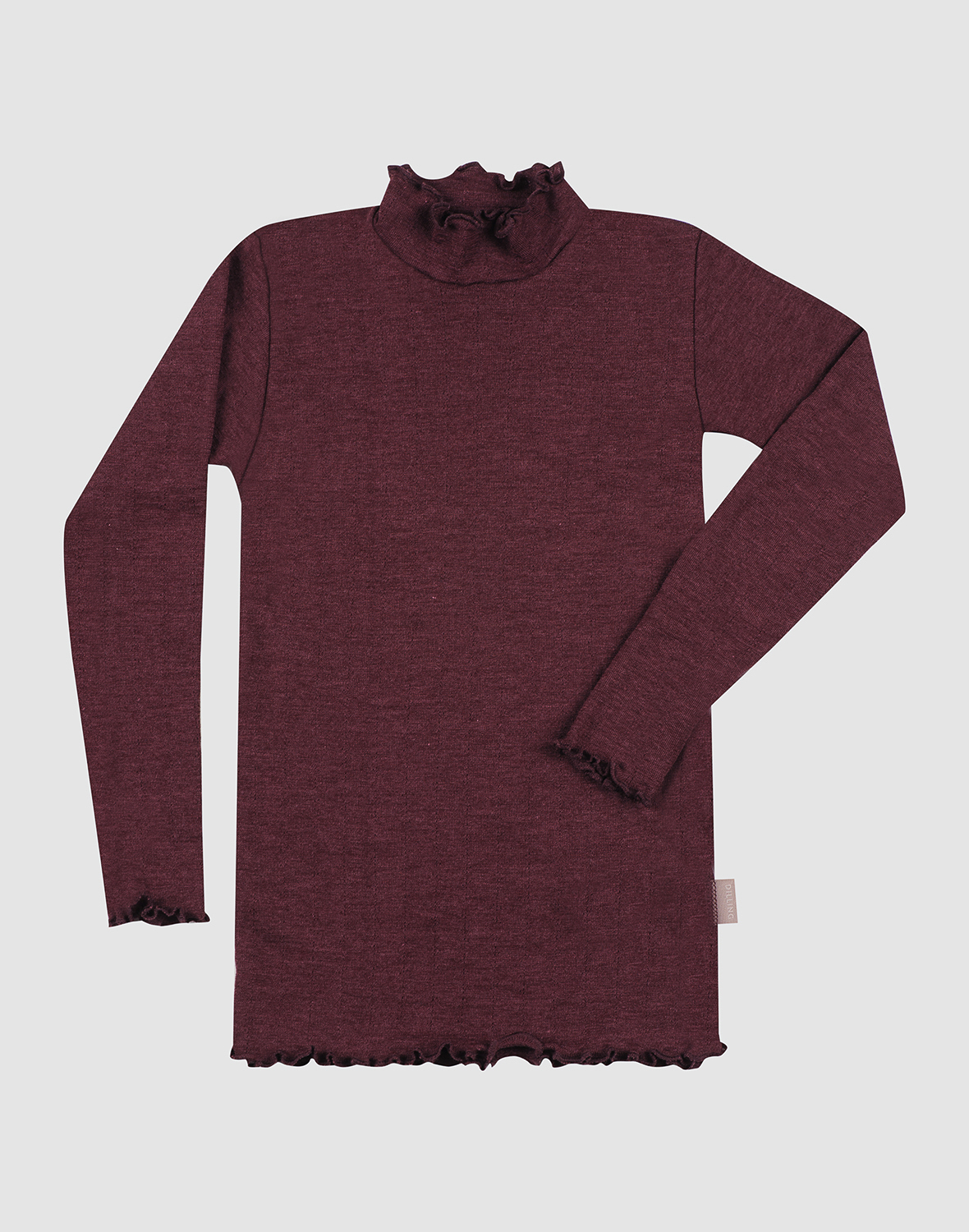 Pointelle shirt met hoge hals van merinowol/zijde voor kinderen