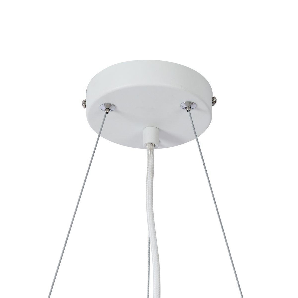 Moderne hanglamp hout print met wit 6-lichts - Jeana Circle