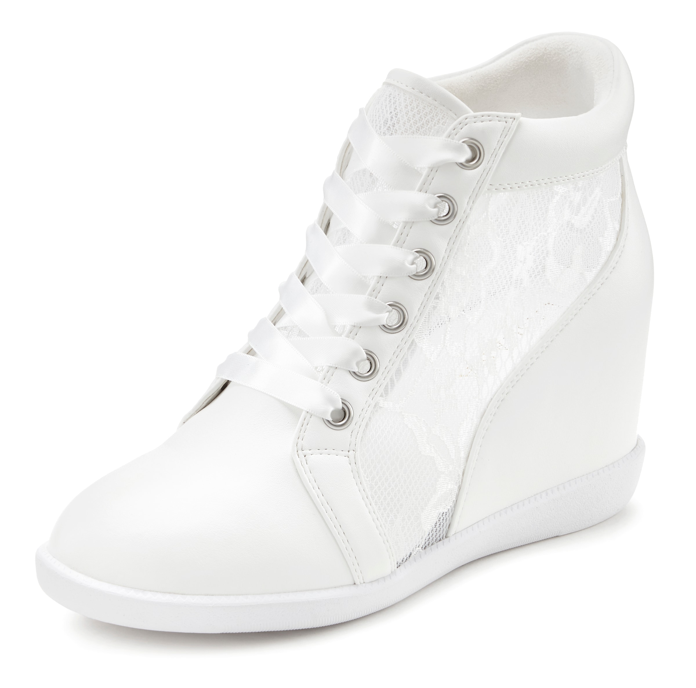 LASCANA Stiefelette »Freizeitschuh, Halbschuh, Keilstiefelette, Sneaker«  Freizeitschuh, Halbschuh mit innenliegendem Keilabsatz, Spitzendetails