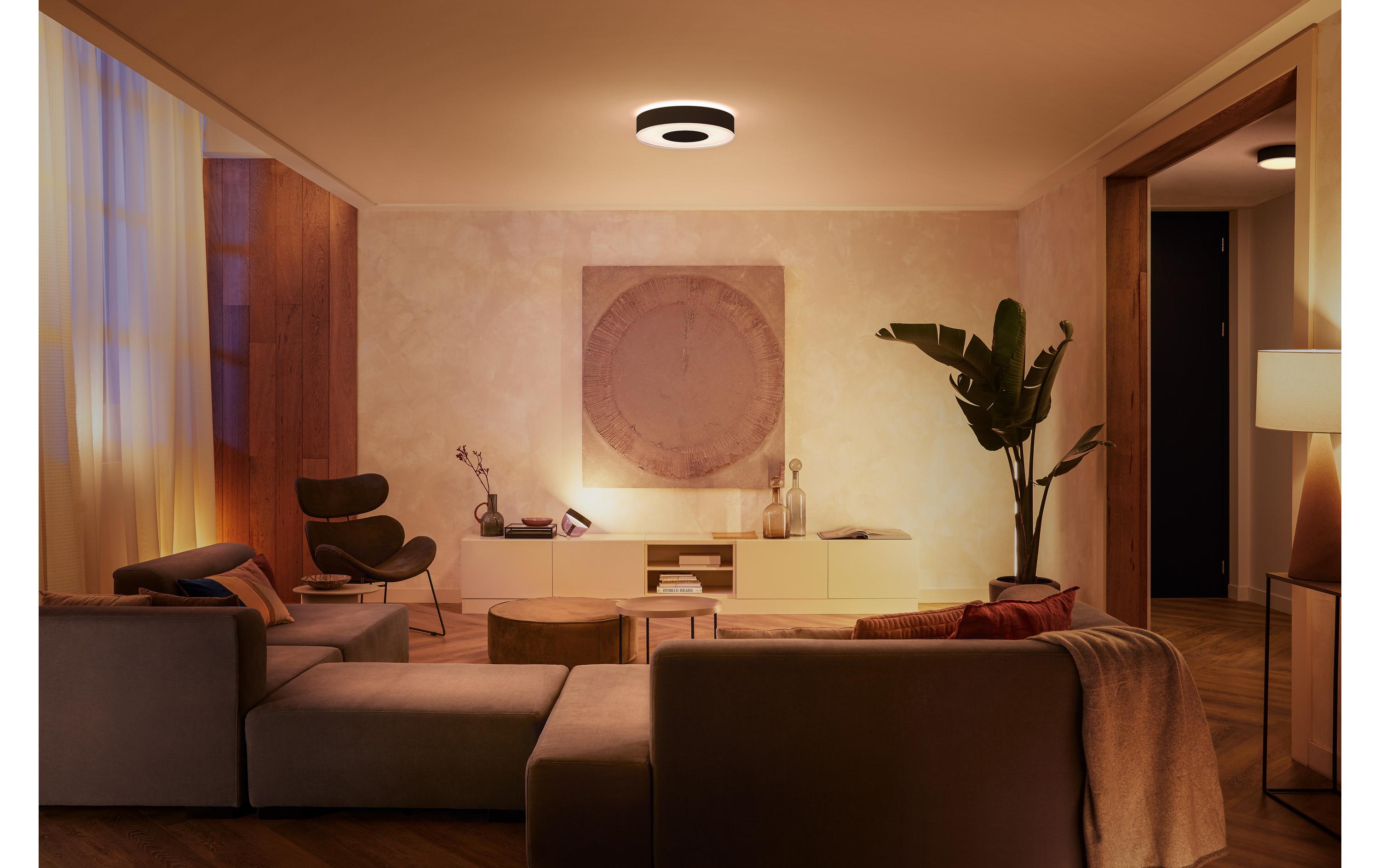 White & Col. Amb. Infuse Deckenleuchte M schwarz<br>Deckenlampe steuerbar mit Philips Hue