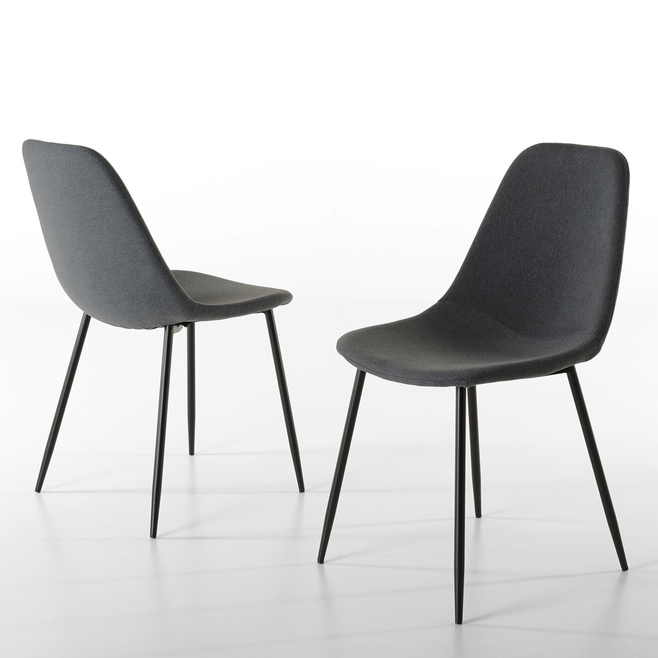 Macabane 2 Chaises Augustin anthracite - 43x53x80 cm