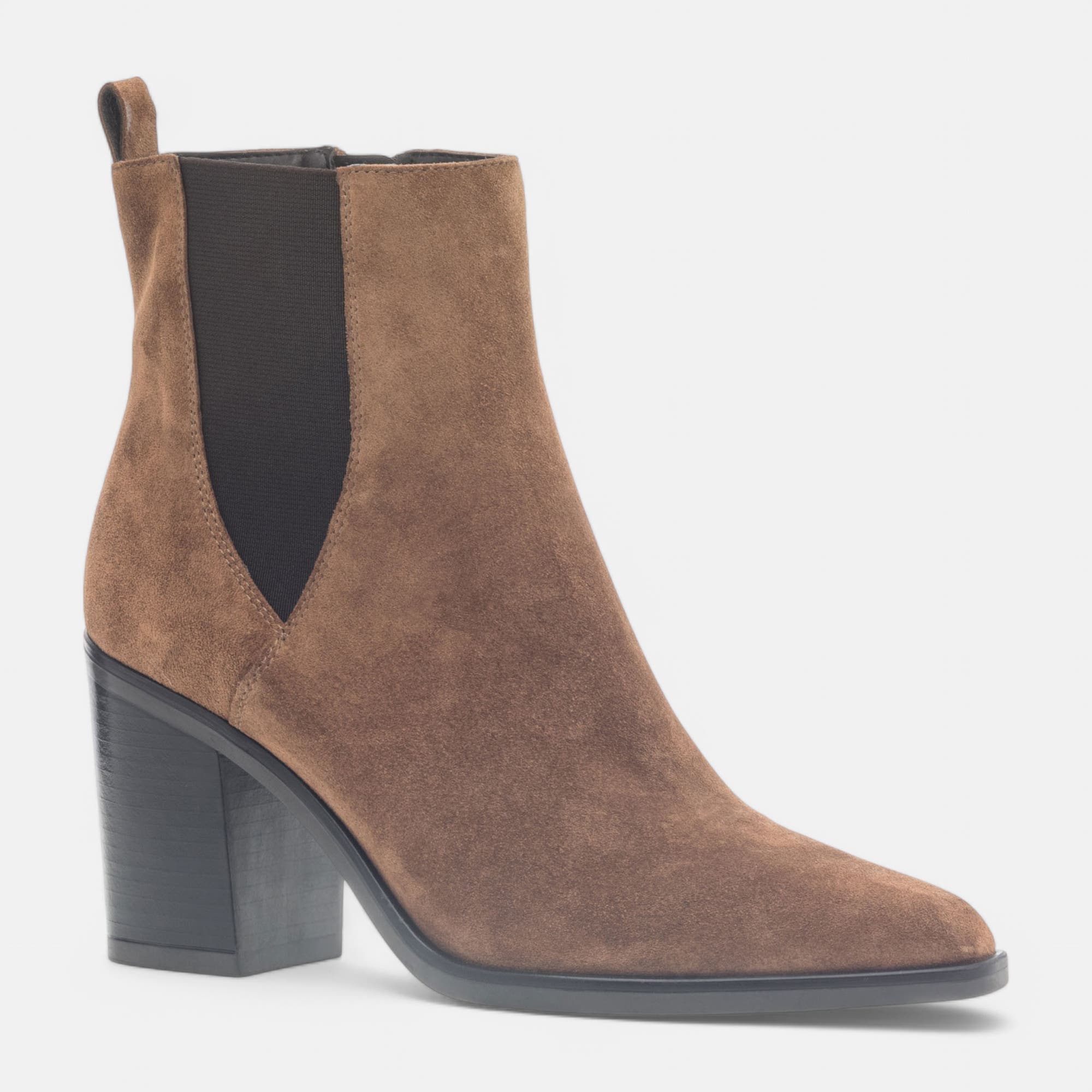 Bottines à talon Femme en cuir cognac