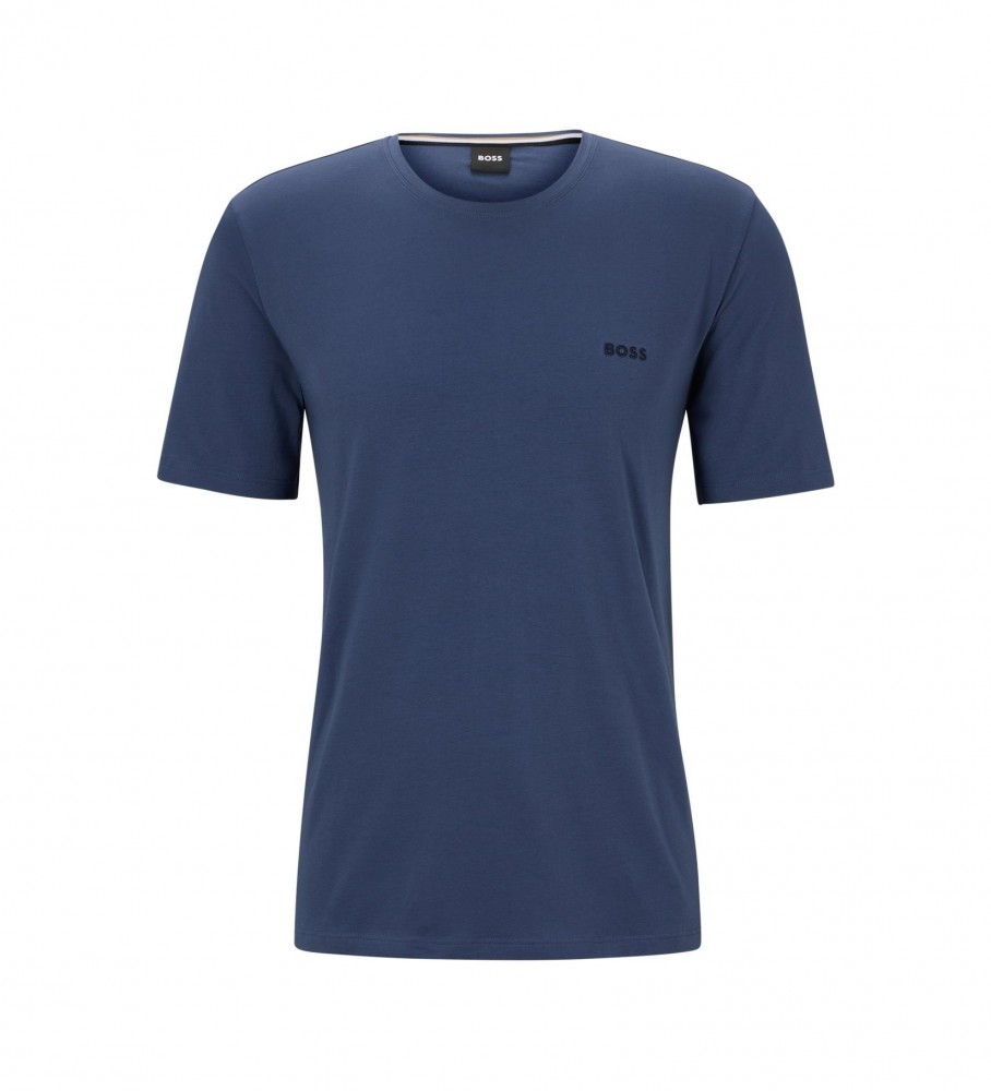 Camiseta BOSS de manga curta com logotipo azul no peito