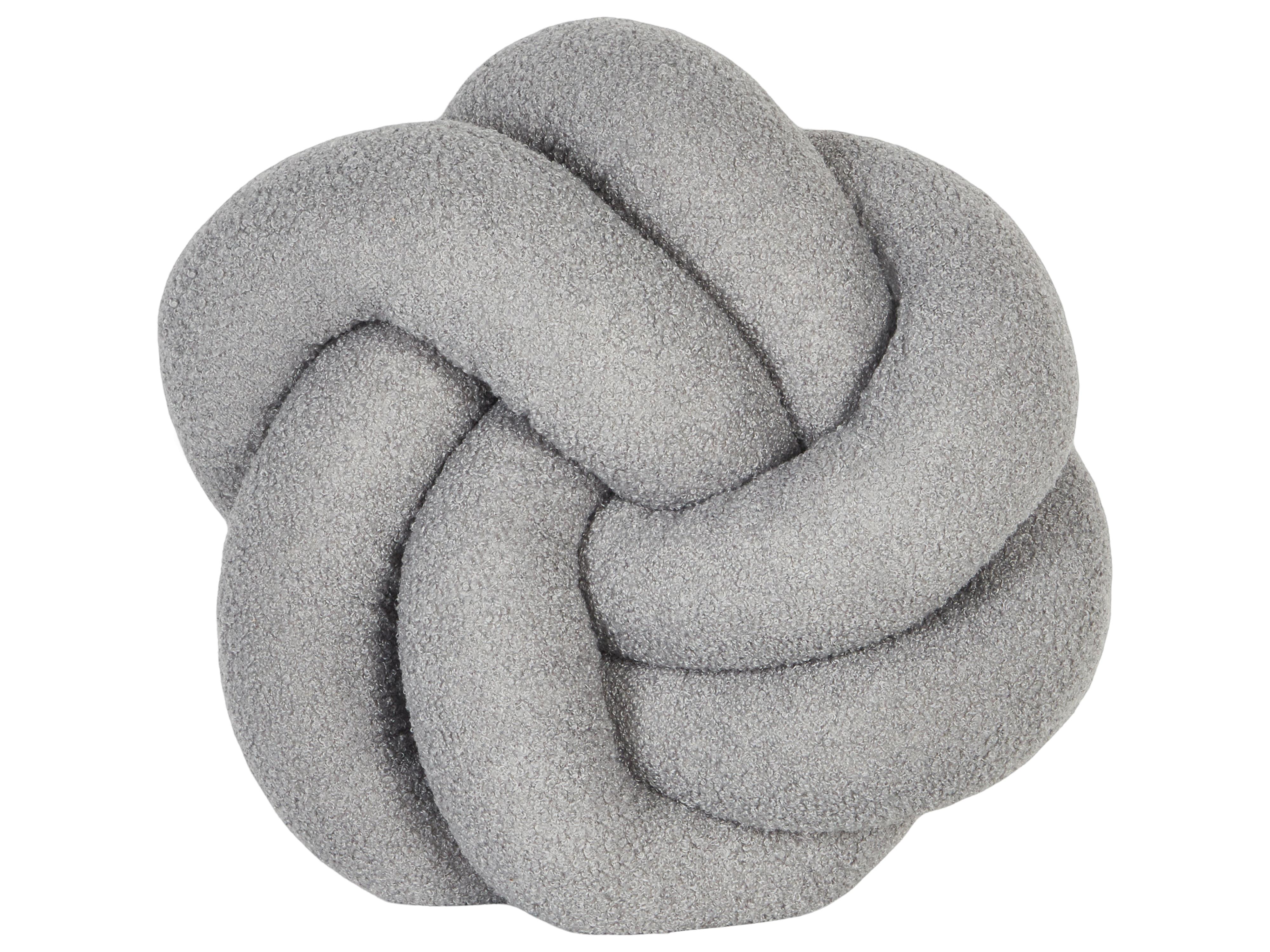 Sierkussen ANGELONIA Bouclé 45 x 45 cm Grijs effen