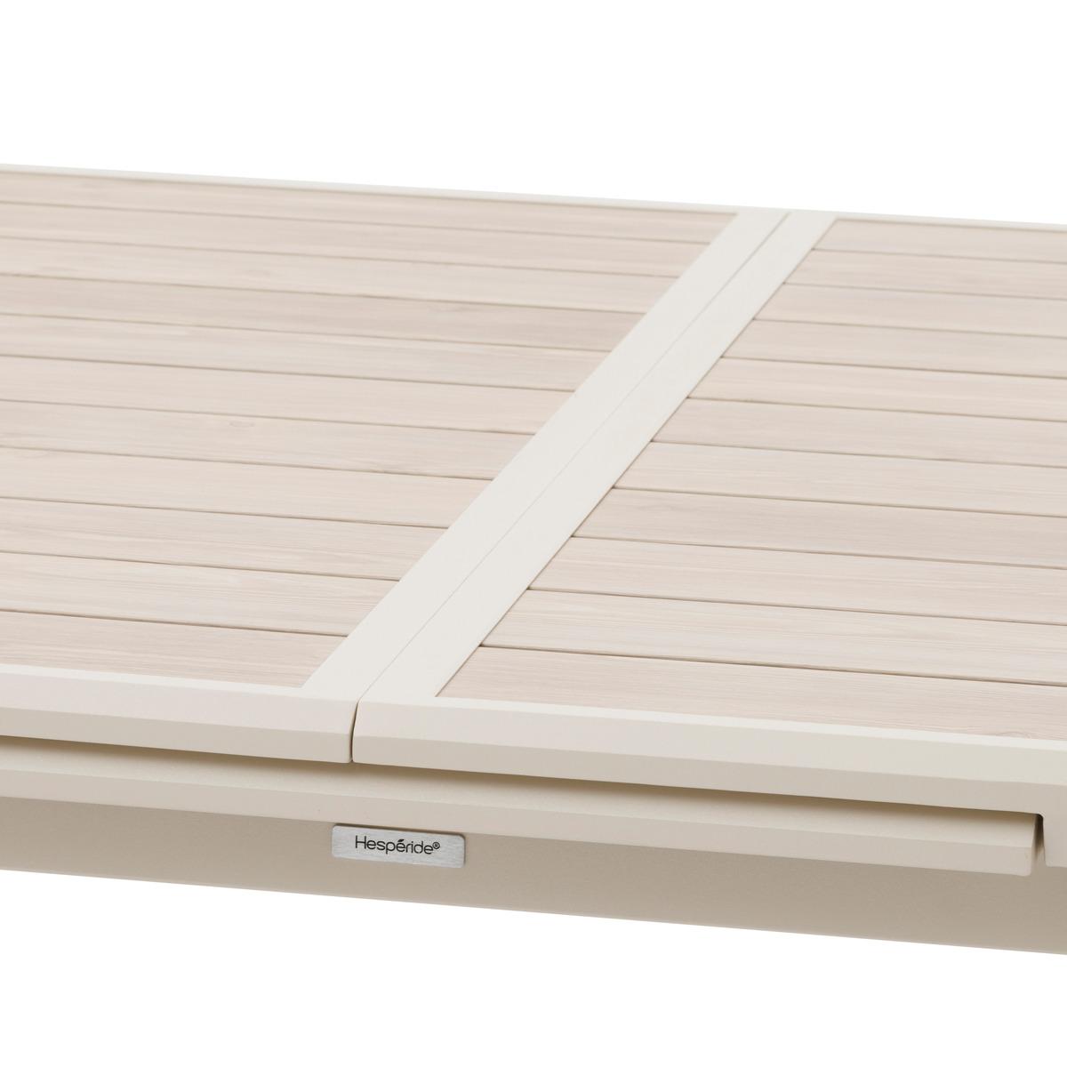 TABLE AXIOME EXTENSIBLE ALUMINIUM LIN ARGILE 10 PLACES