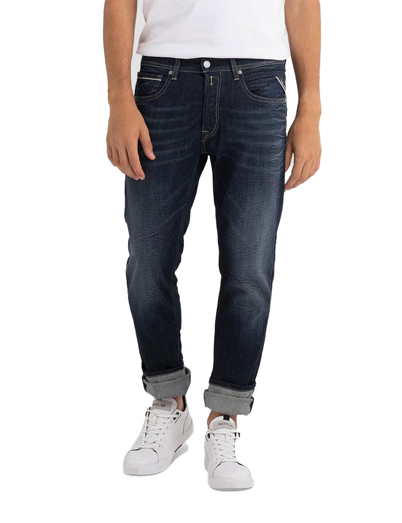 REPLAY JEAN HOMME GROVER COUPE DROITE INDIGO