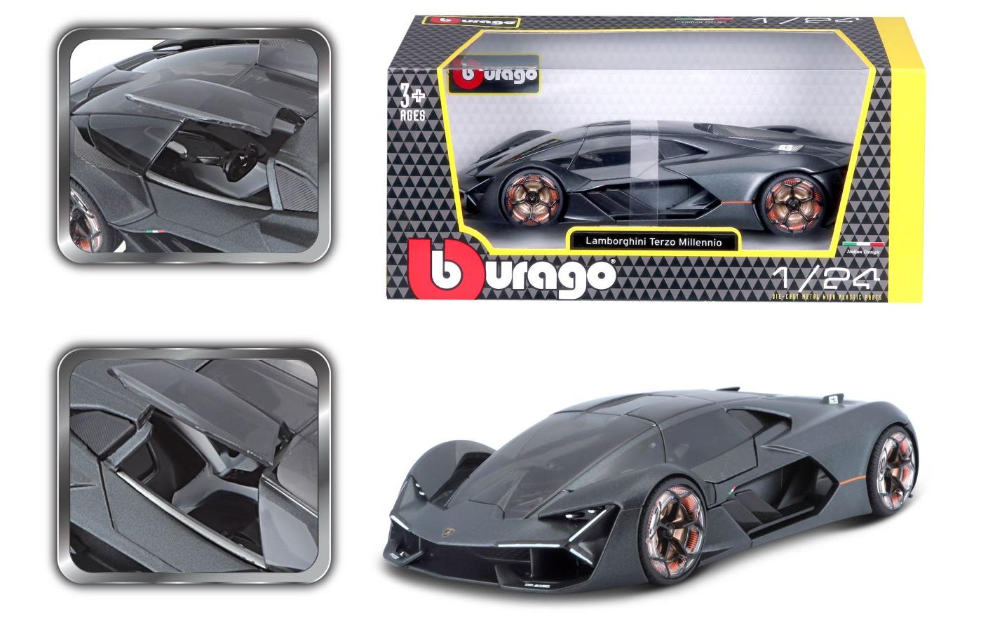 Lamborghini Terzo Milennio Grau 1:24Sammlermodell im Massstab 1:24