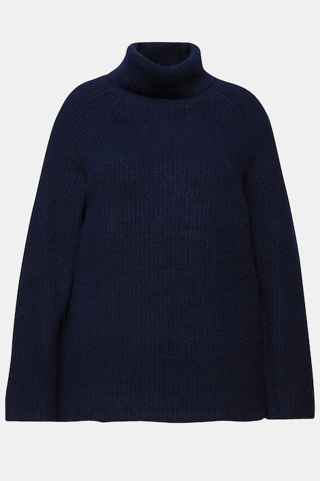 Pullover, Rippstrick, Rollkragen, Langarm, recycelt