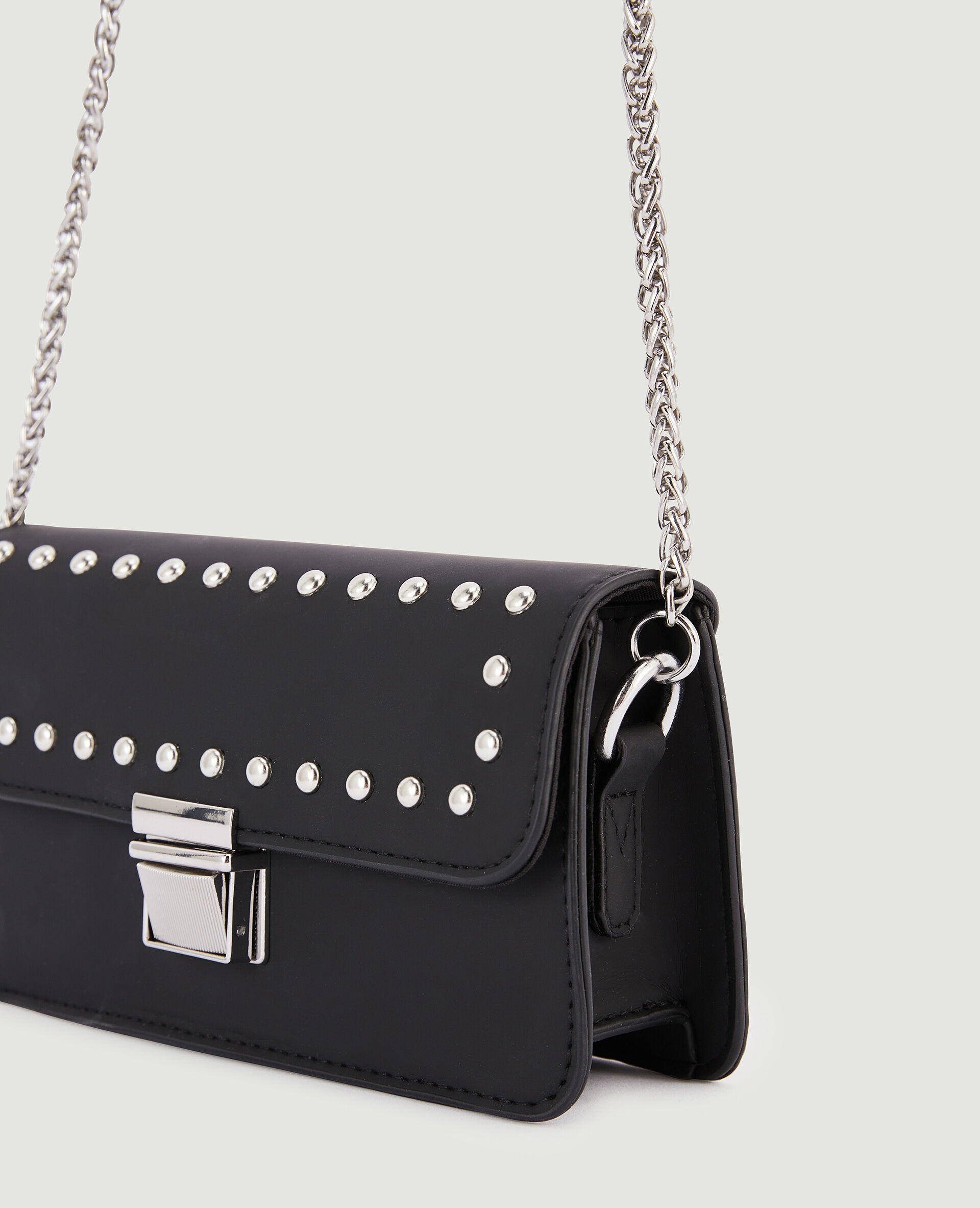 Mini sac rigide avec clous - Noir