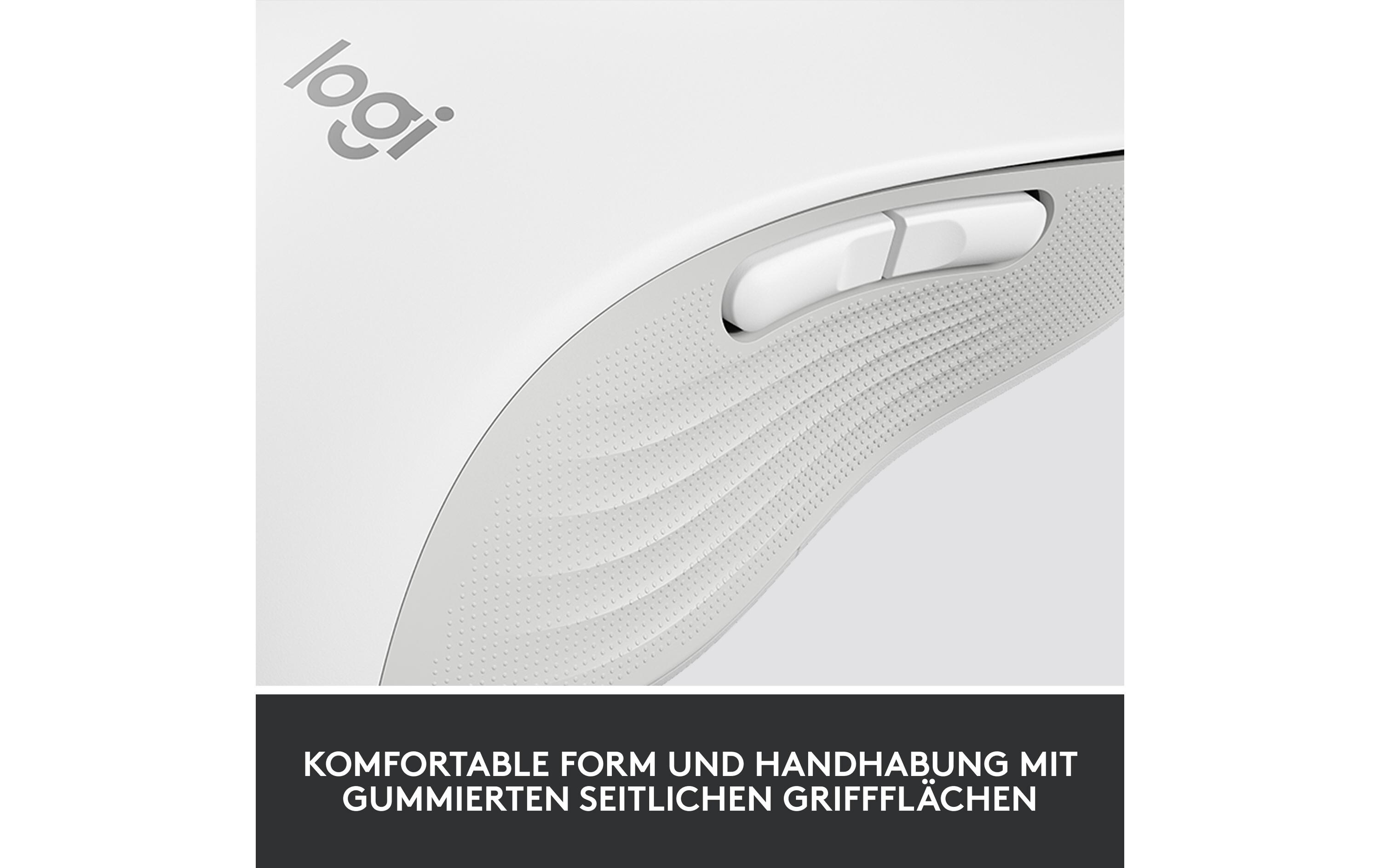 Maus Signature M650 L left WeissPräzise Wireless-Maus mit «Logitech SilentTouch»-Technologie