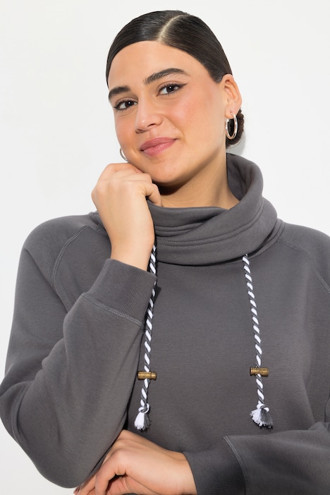 Sweatshirt, weiter Stehkragen, Taschen, Raglan-Langarm