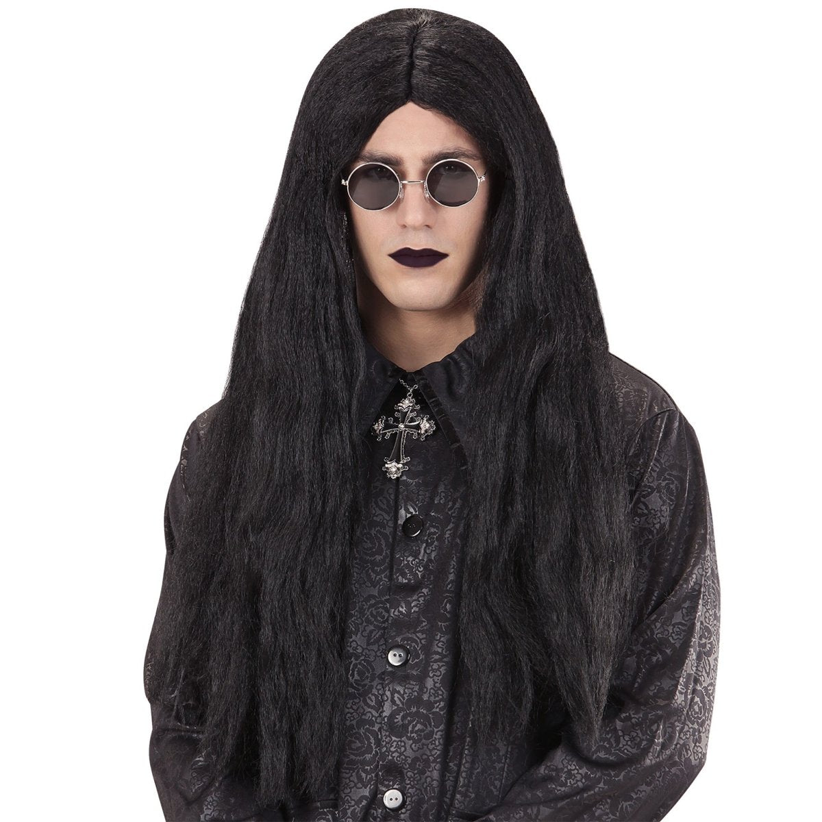 Halloween Pruik Zwart Lang Haar Vampier